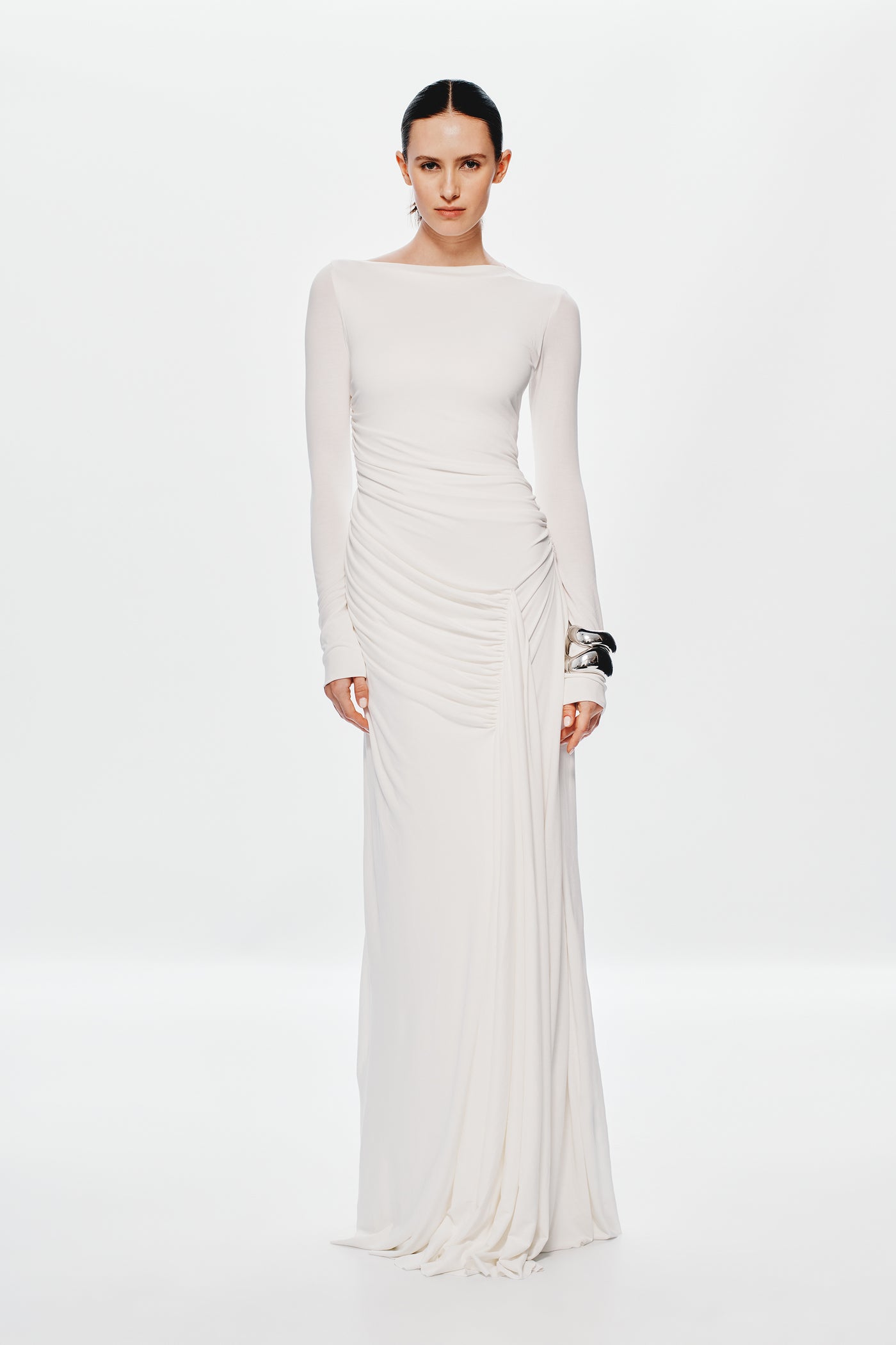 THE 'GLACIER' CUPRO LONG SLEEVE DRESS