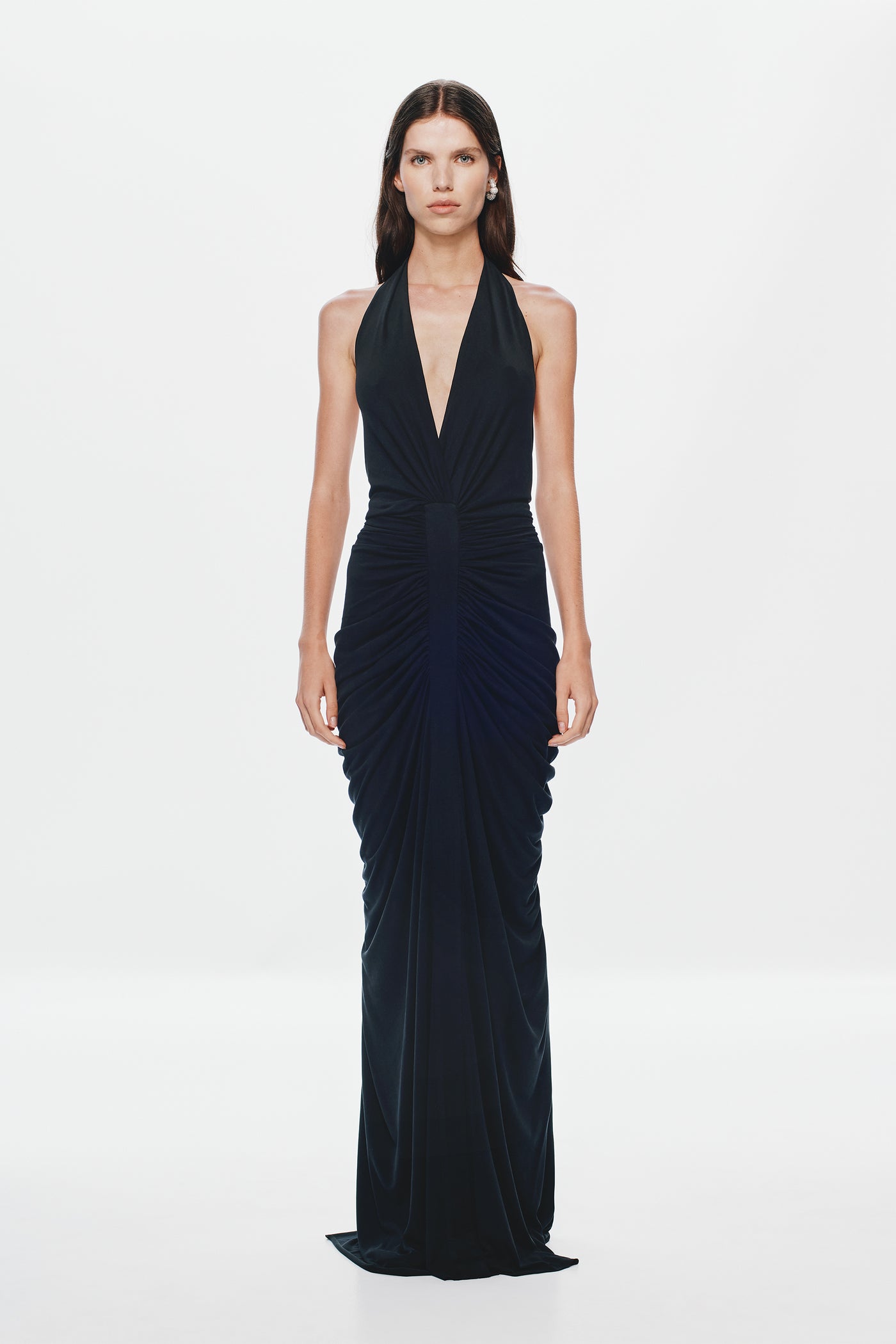 THE VENUS GATHERED CUPRO DRESS