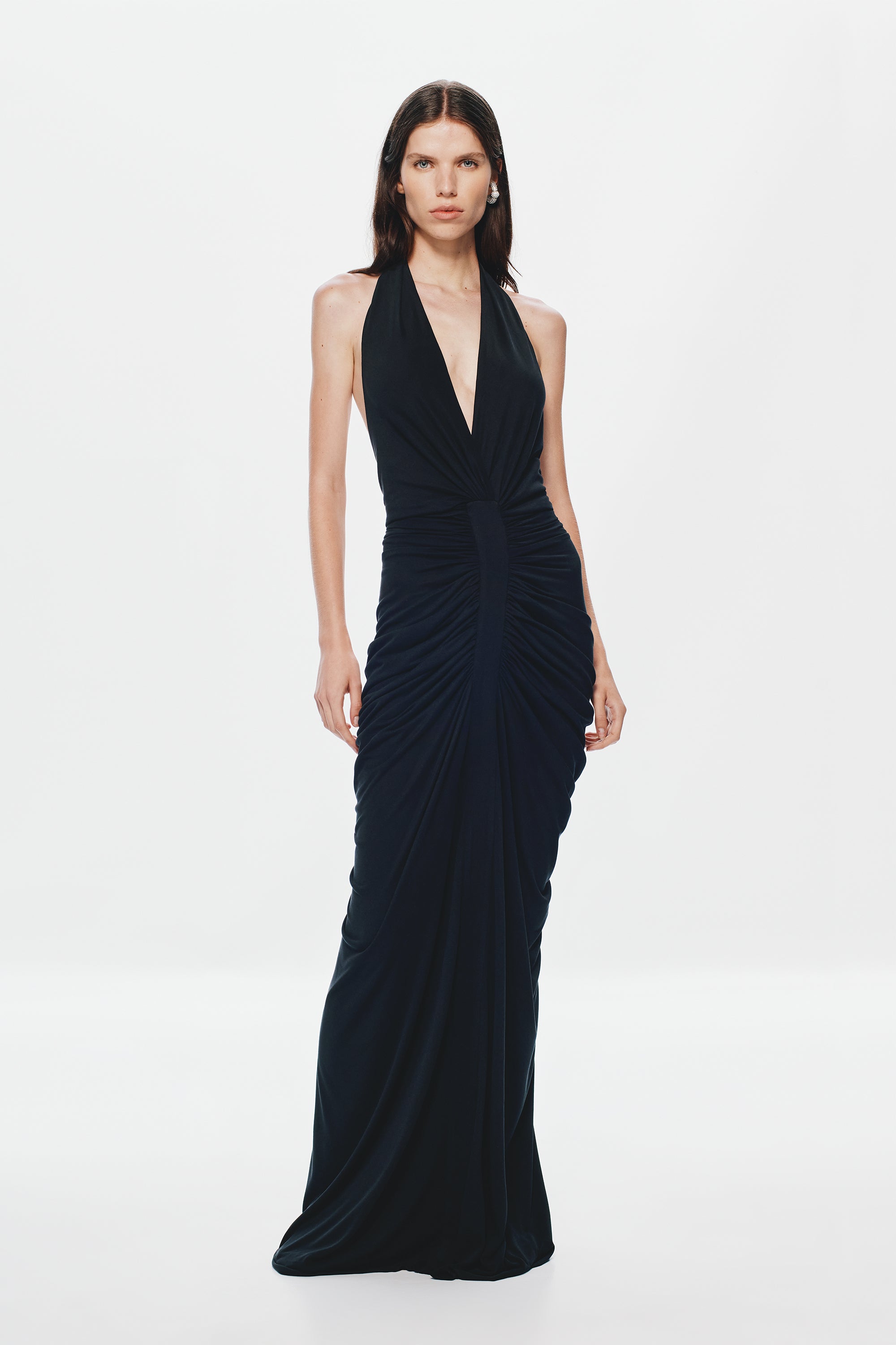 THE VENUS GATHERED CUPRO DRESS – MISHA