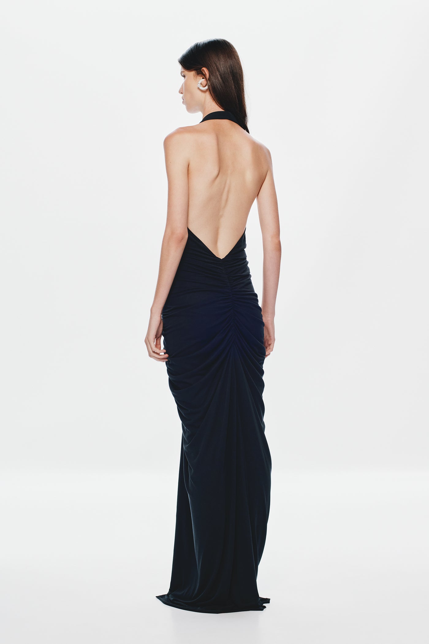 THE VENUS GATHERED CUPRO DRESS