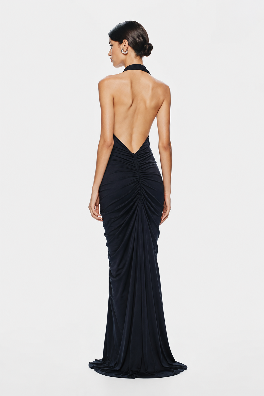 THE VENUS GATHERED CUPRO DRESS