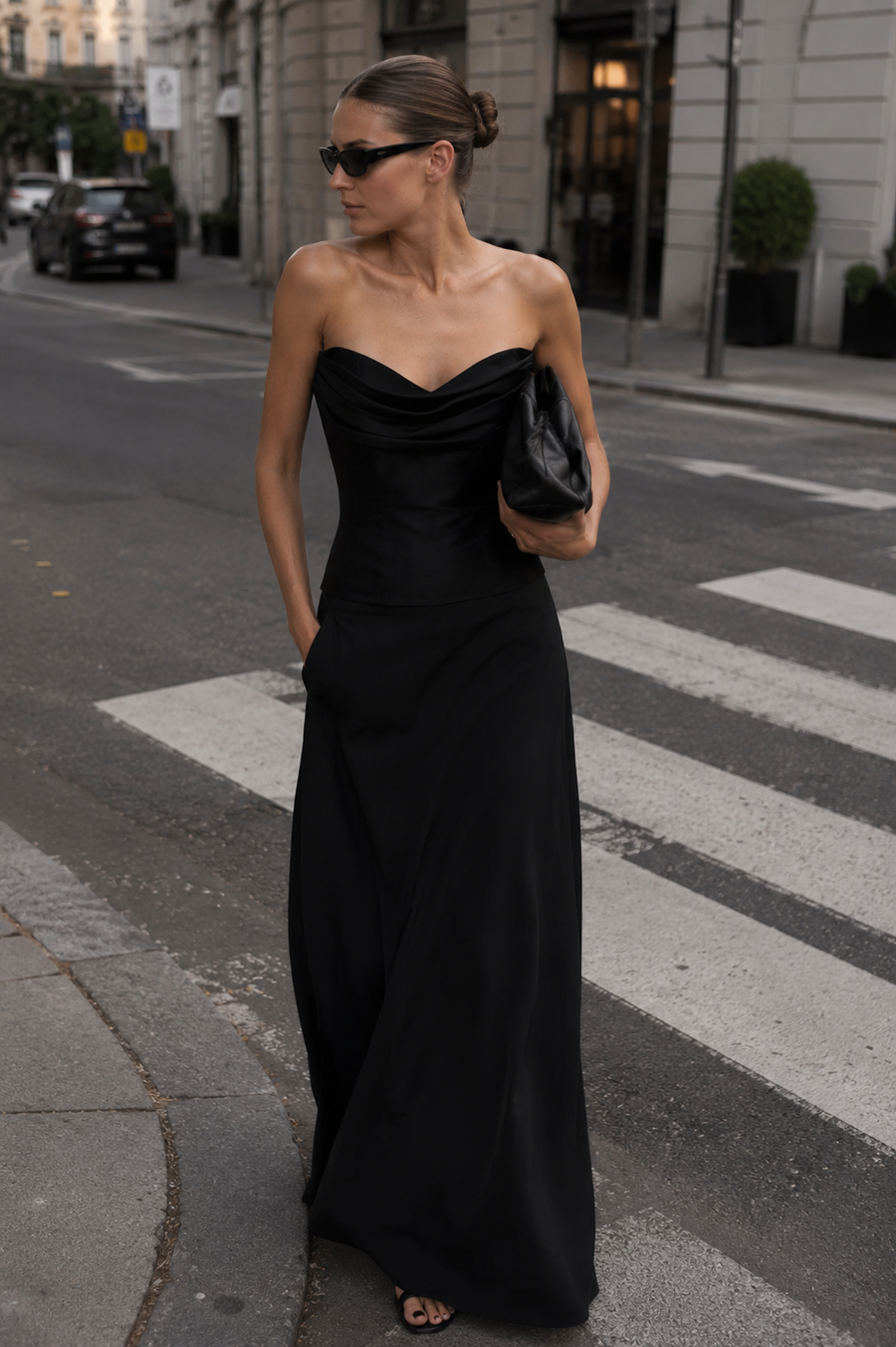 misha strapless sheer dress MISHA Strapless Sheer Dress