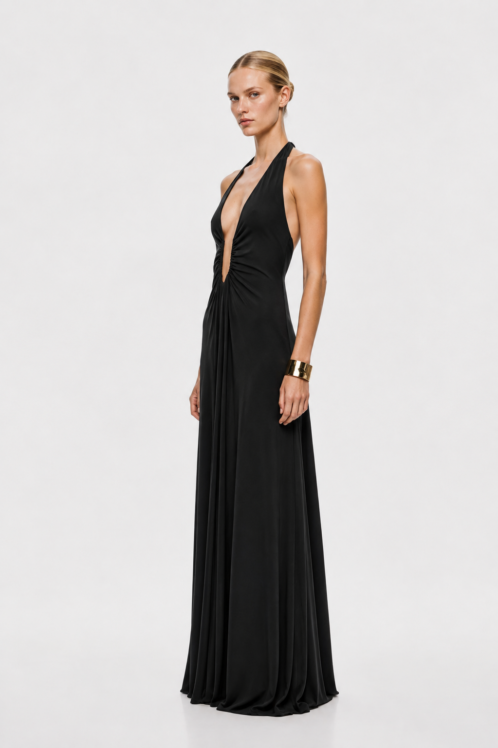 THE JENNIFER CUPRO DRESS-BLACK / XXS