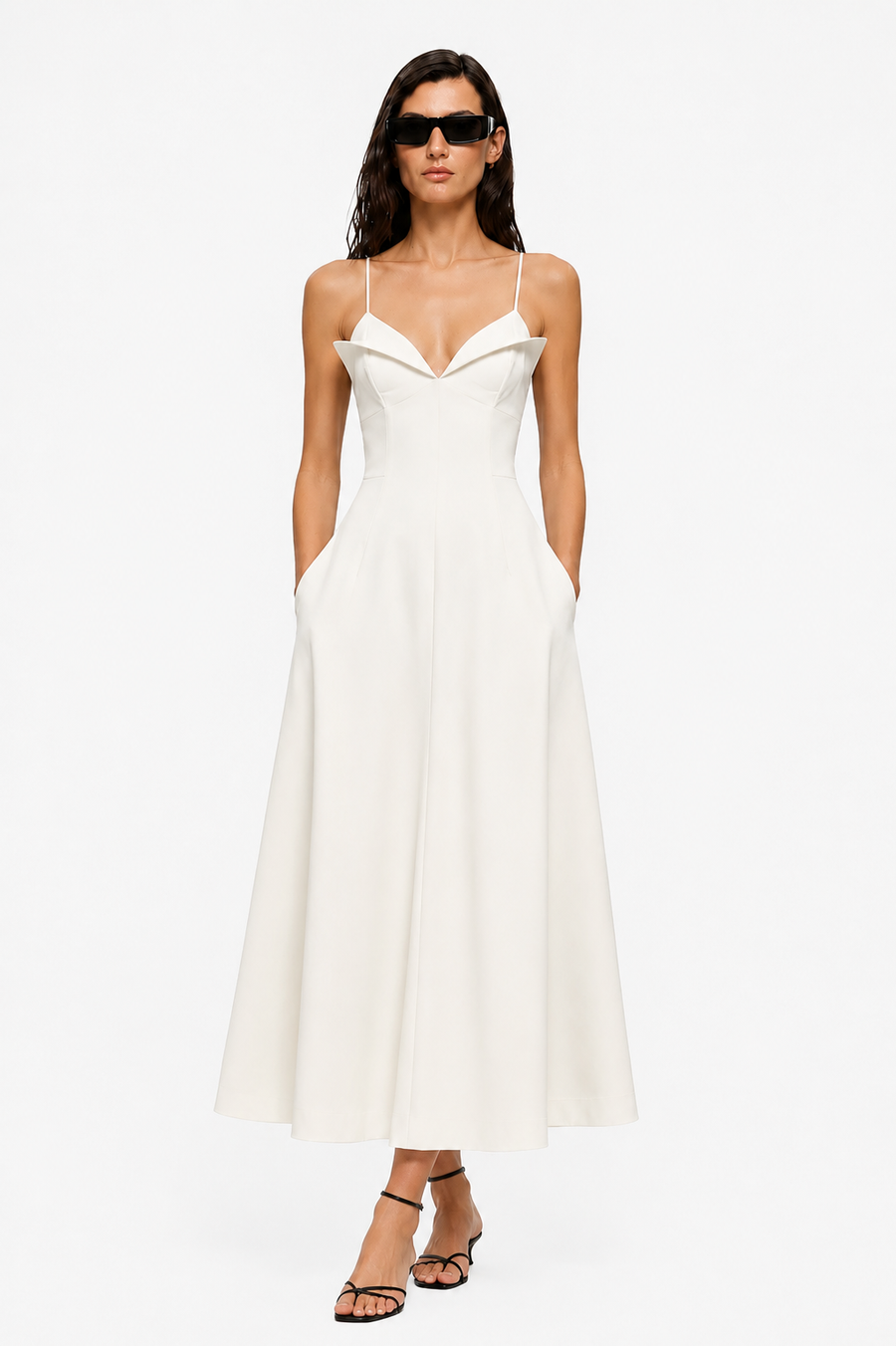 CELESTE CREPE MIDI DRESS