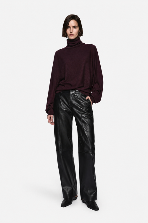 BOWED LEATHER PANT