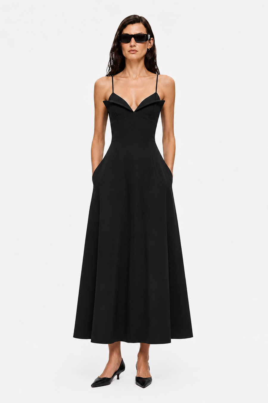 CELESTE CREPE MIDI DRESS