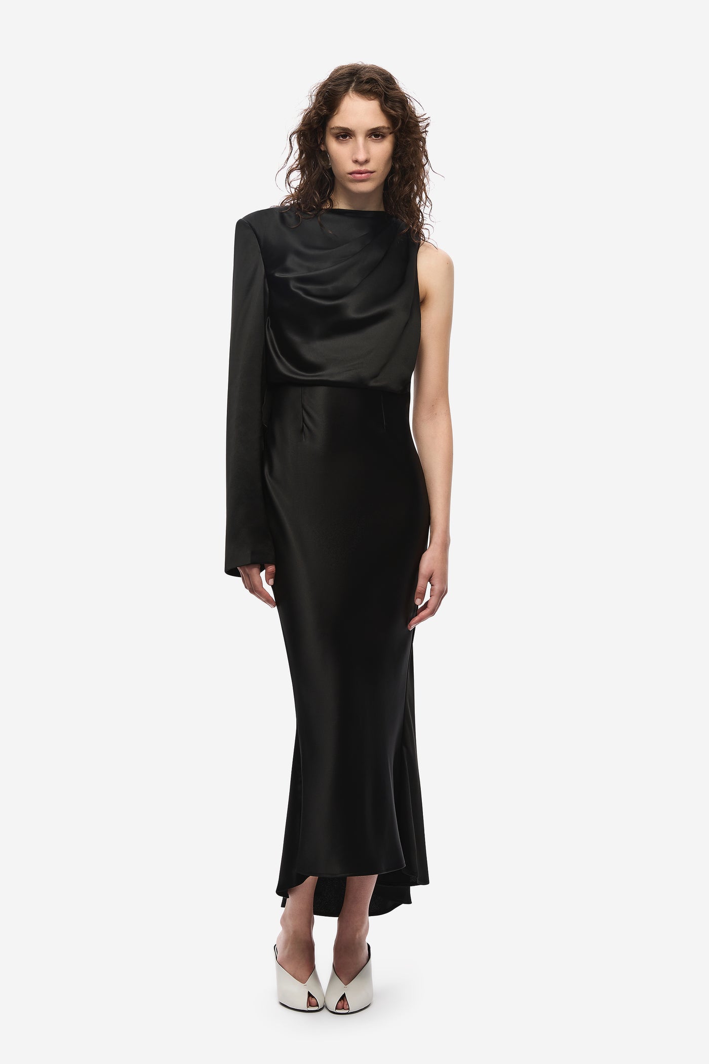 THE MANTELLO SATIN MIDI DRESS