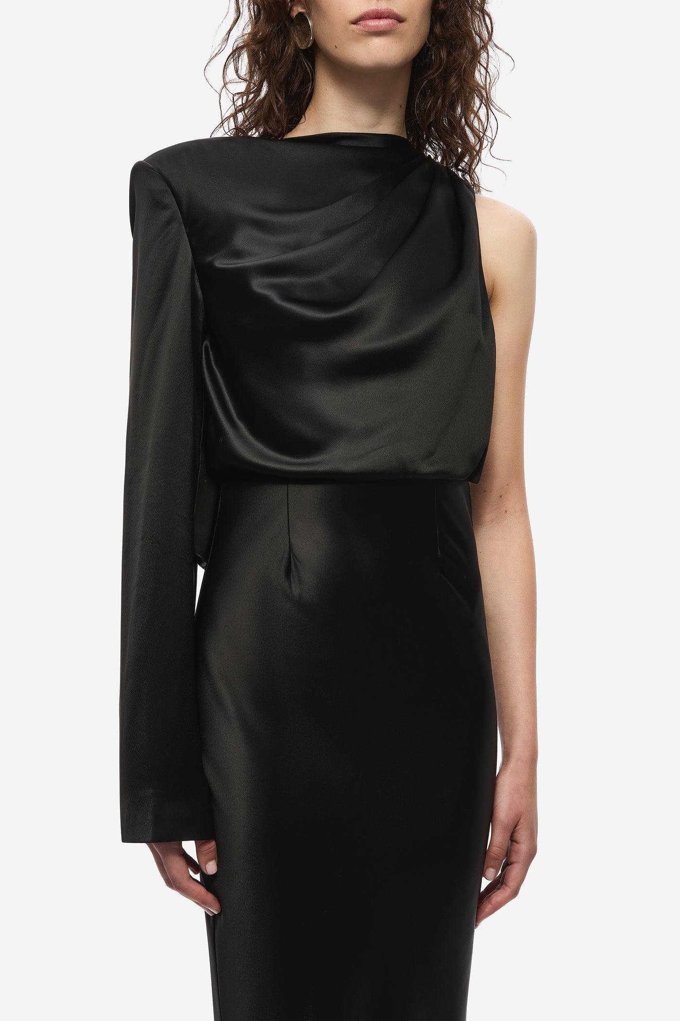 THE MANTELLO SATIN MIDI DRESS