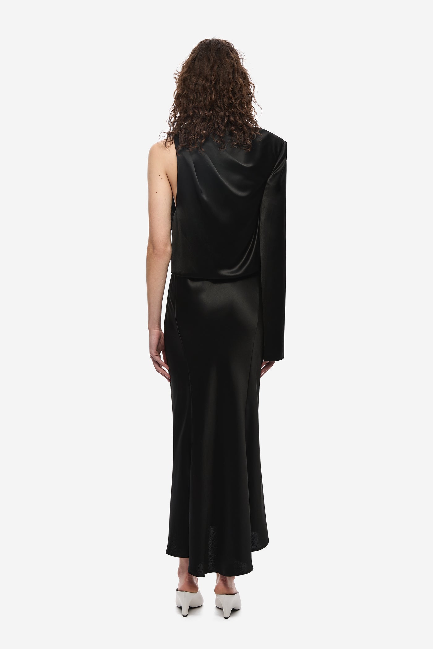 THE MANTELLO SATIN MIDI DRESS