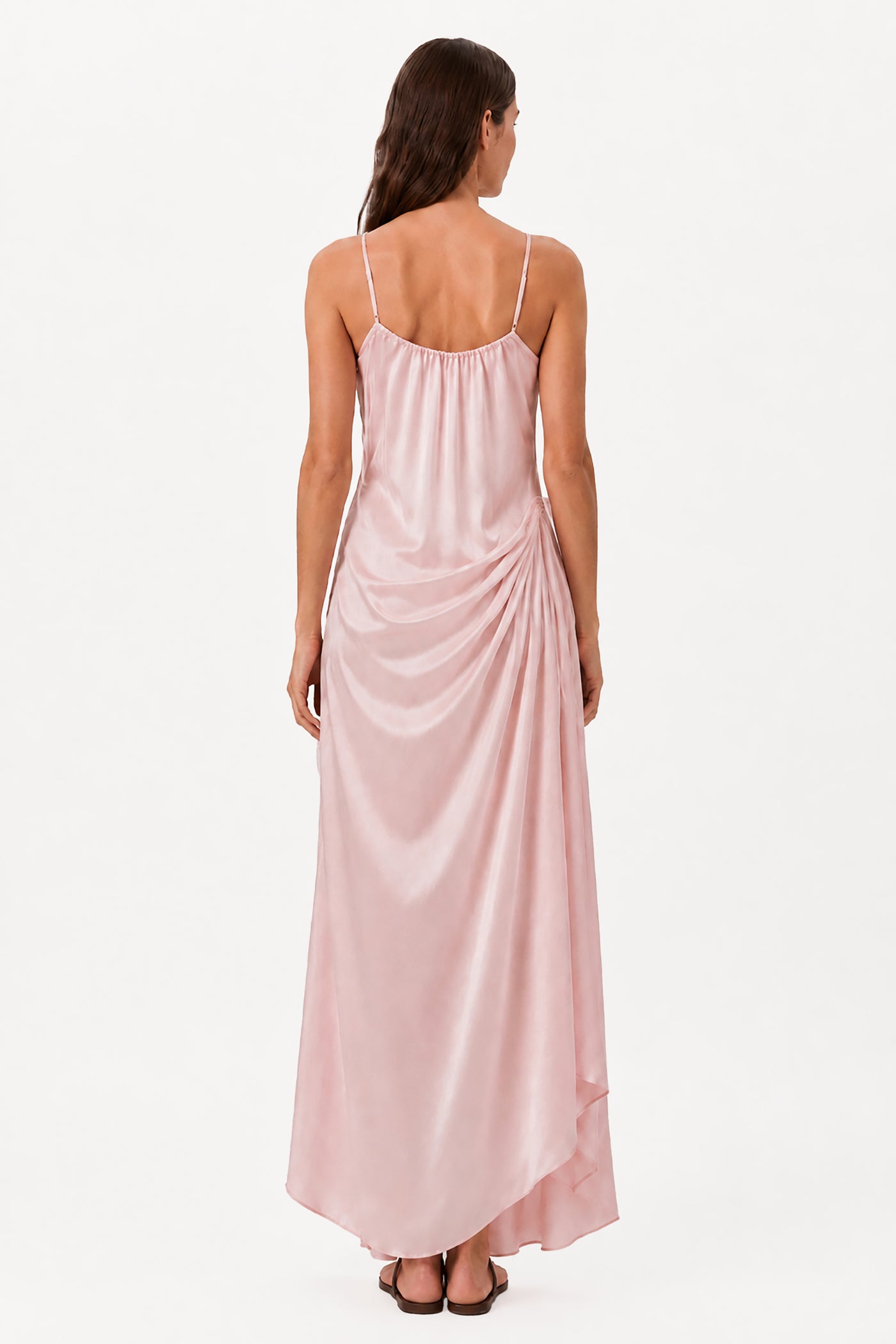 MARISOL ROSETTE DRAPE MAXI DRESS