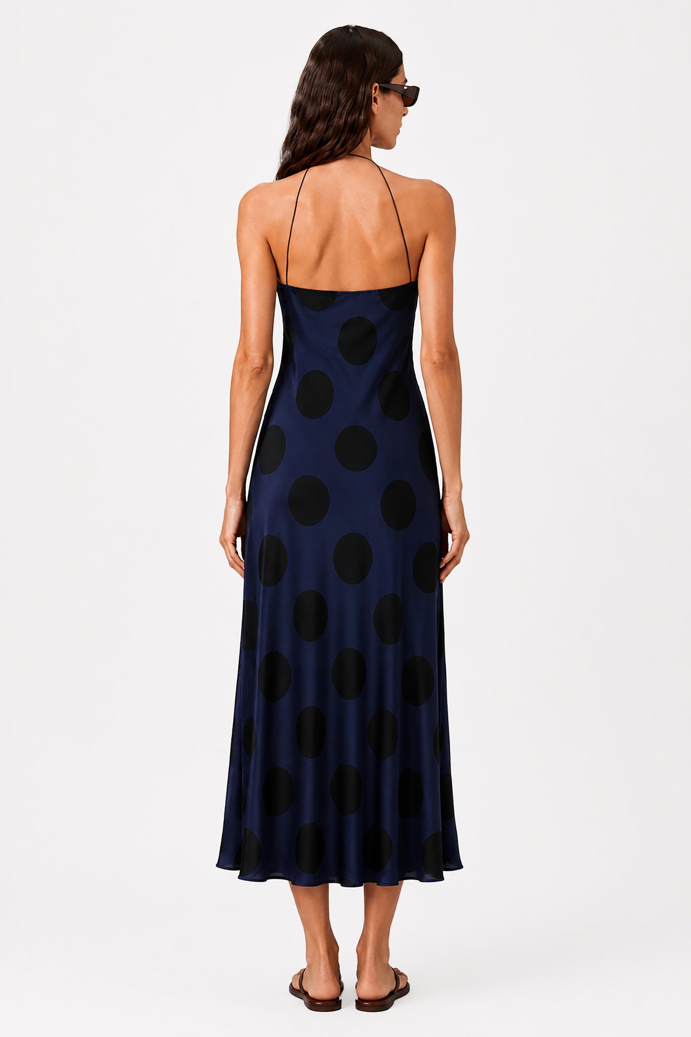 CELINE POLKA DOT BIAS MIDI DRESS