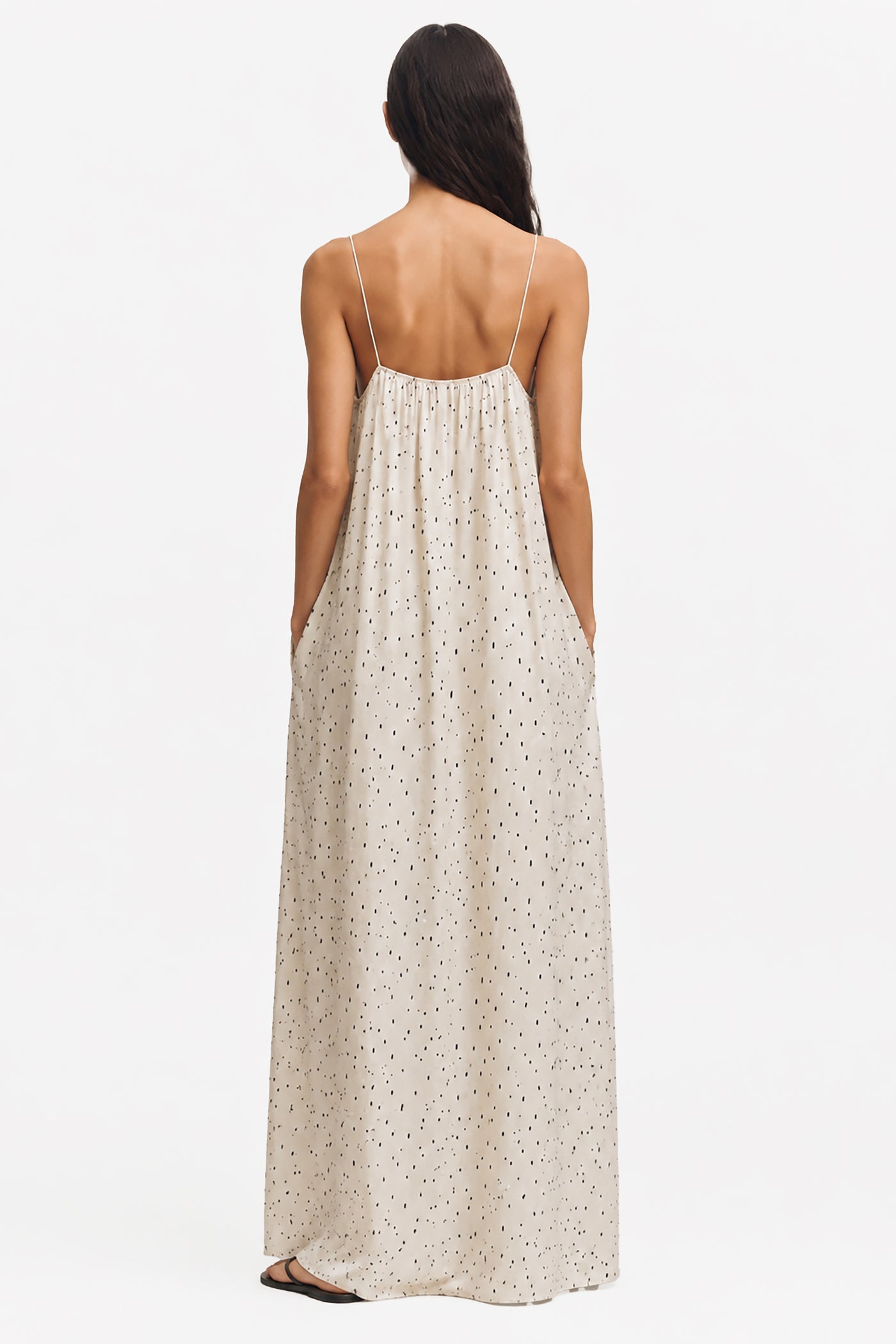 ELODIE PRINTED TRAPEZE MAXI DRESS