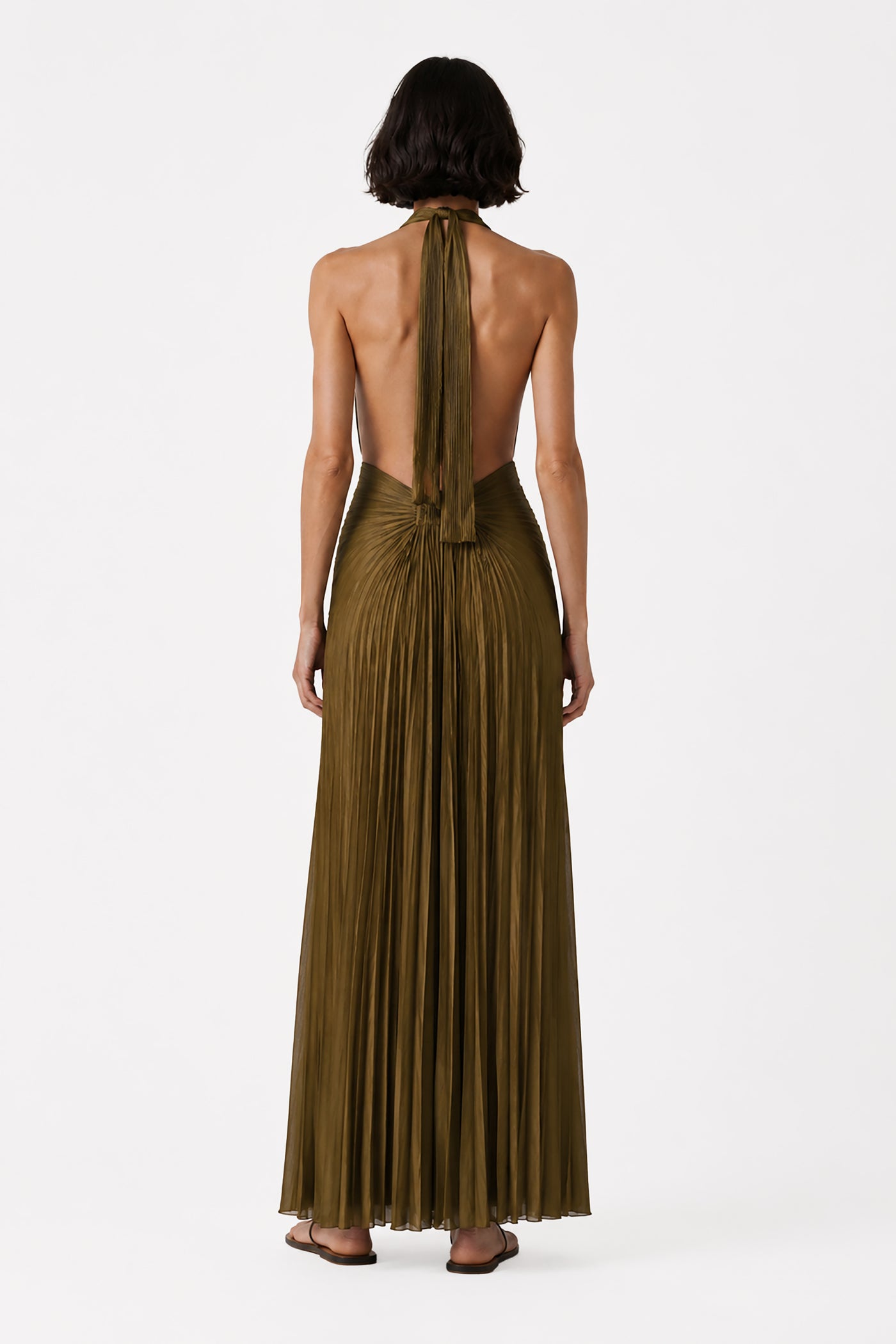 AURELIA PLISSÉ HALTER GOWN