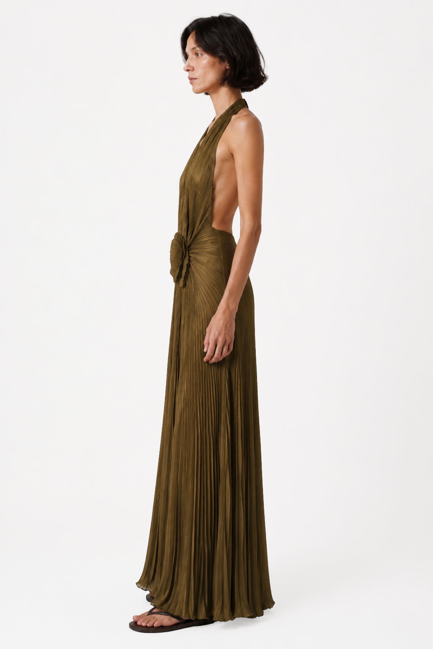 AURELIA PLISSÉ HALTER GOWN
