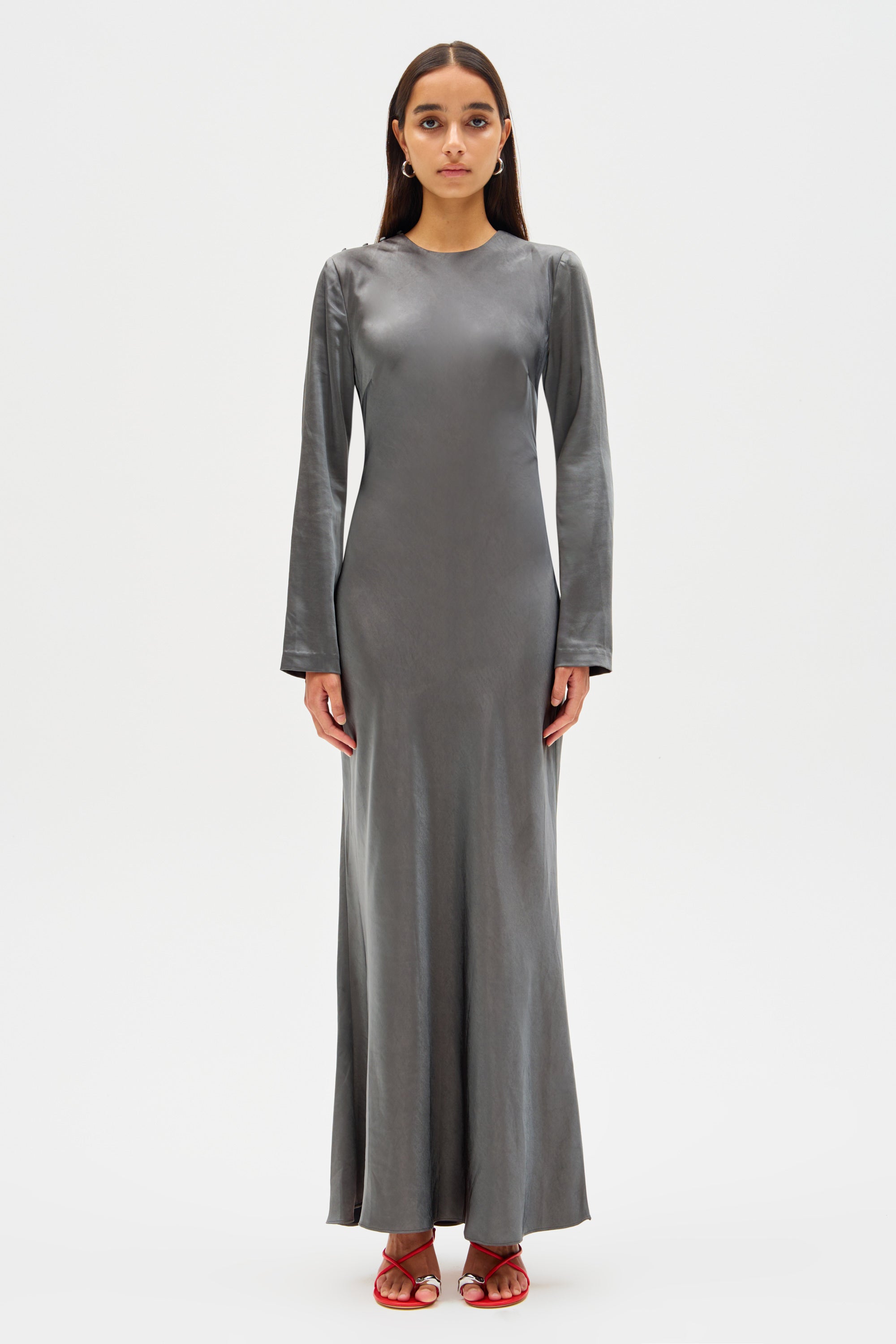 Silky grey dress hot sale