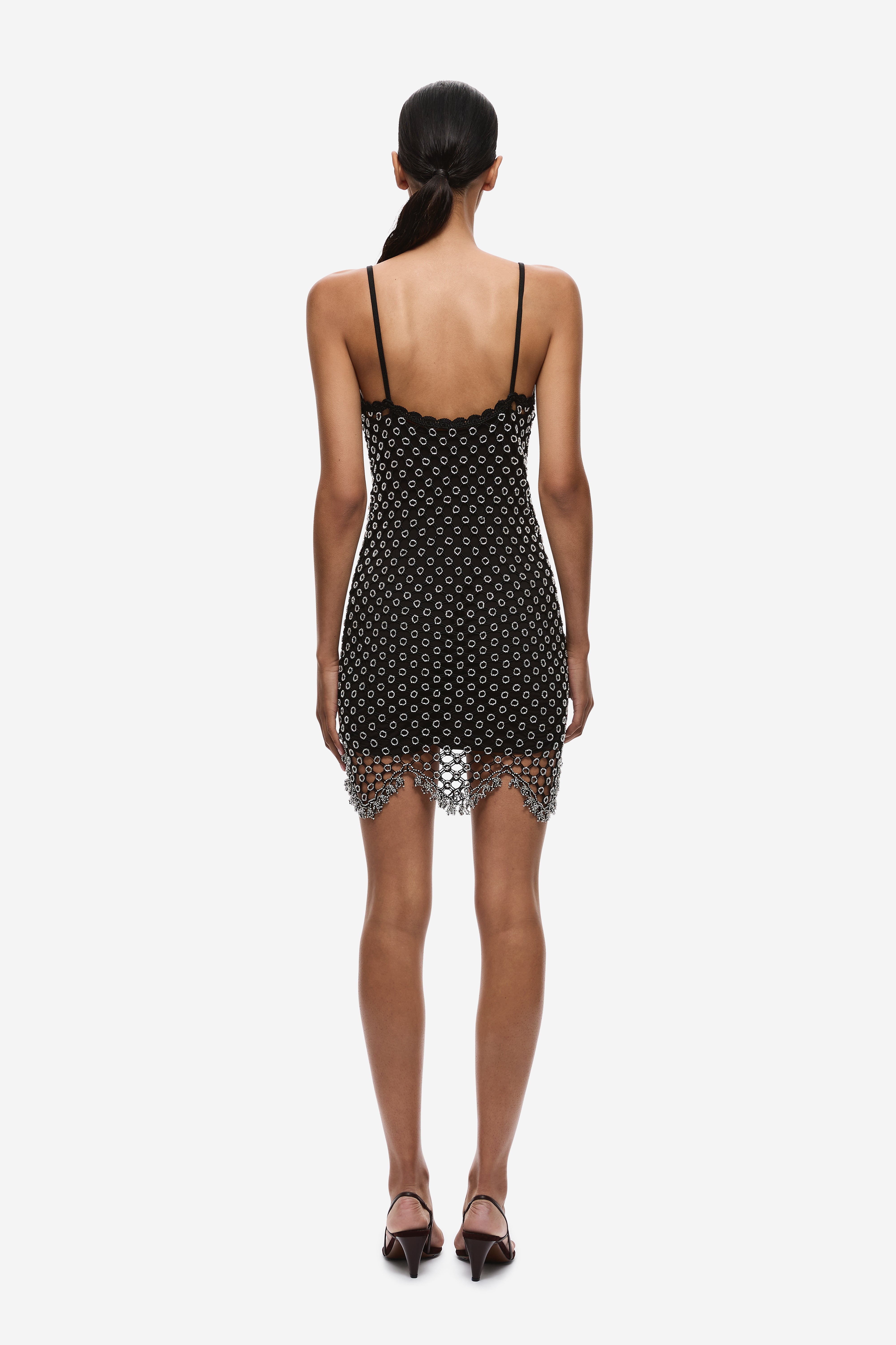 THE HAND CROCHET BEADED MINI DRESS – MISHA
