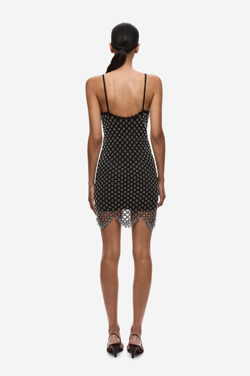 MISHA | The Hand Crochet Beaded Mini Dress | Designer Ready-To-Wear Clothing MISHA | The Hand Crochet Beaded Mini Dress | Designer Ready-To-Wear Clothing