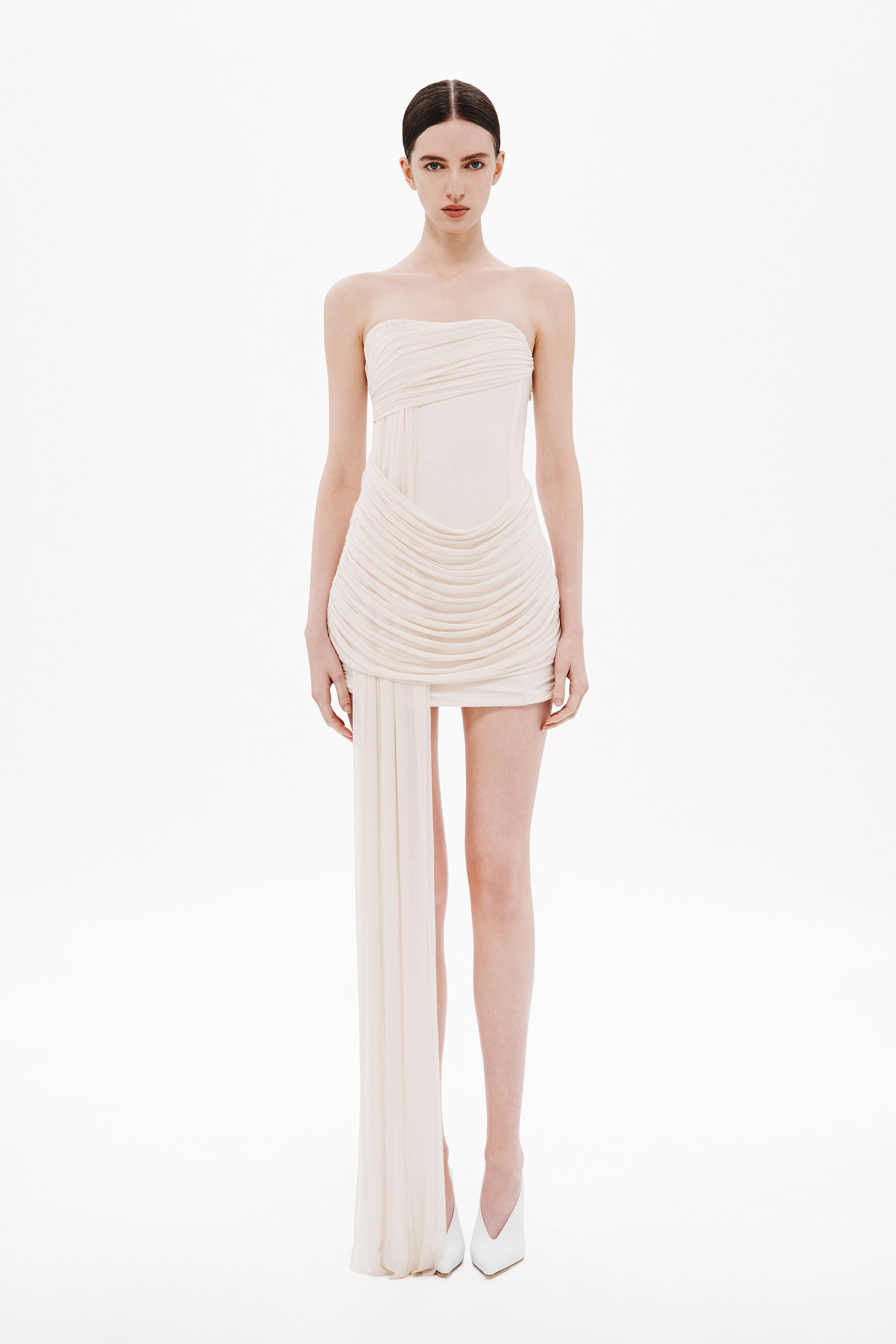 mini dress wedding dress Andrea & Leo WL025 A Line Short Feather Wedding Mini Dress