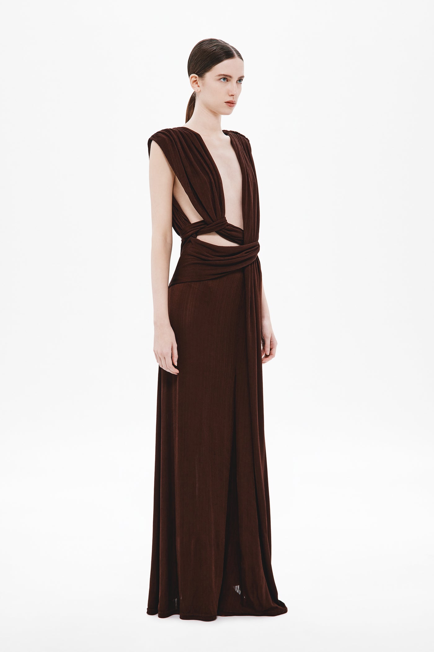 THE NAOMI DRAPED RIB DRESS
