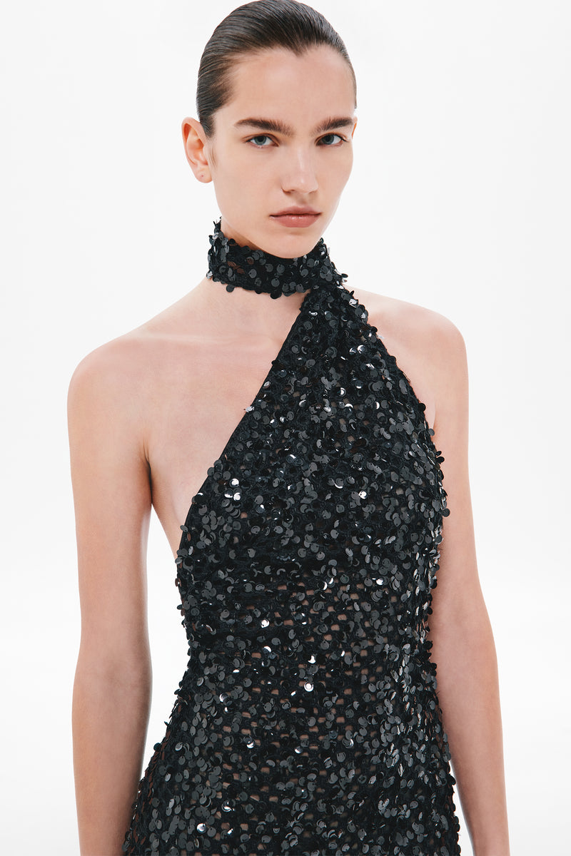 MISHA | The Nicolette Crochet Sequin Dress | Designer Ready-To-Wear Clothing MISHA | The Nicolette Crochet Sequin Dress | Designer Ready-To-Wear Clothing
