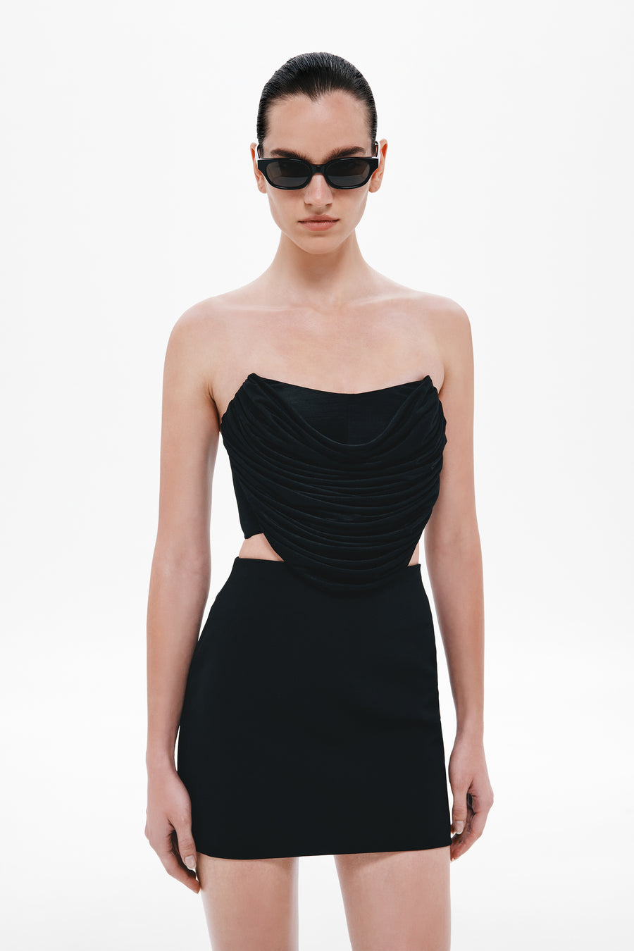 THE STOCKING JERSEY DRAPED BUSTIER