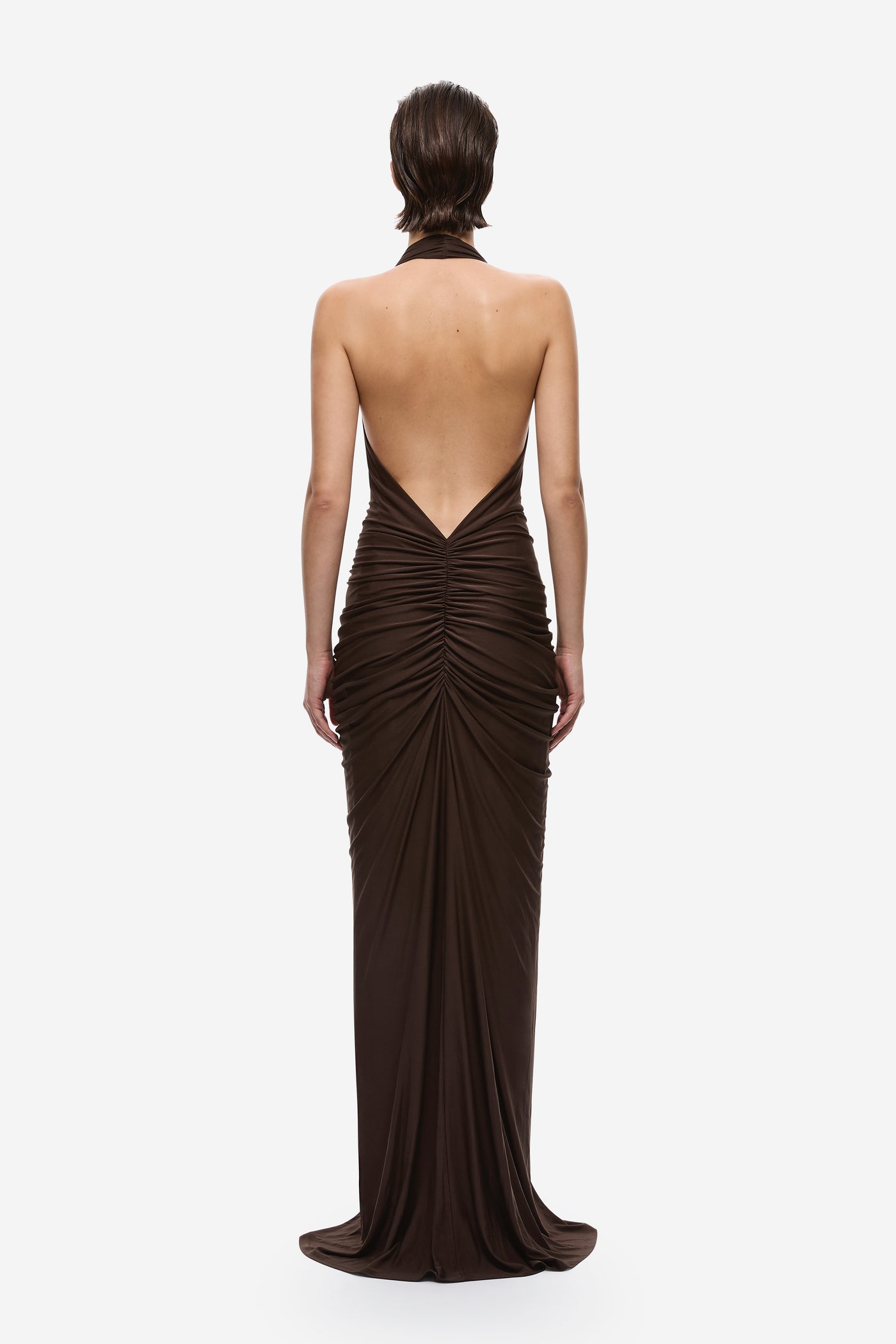 THE VENUS GATHERED CUPRO DRESS