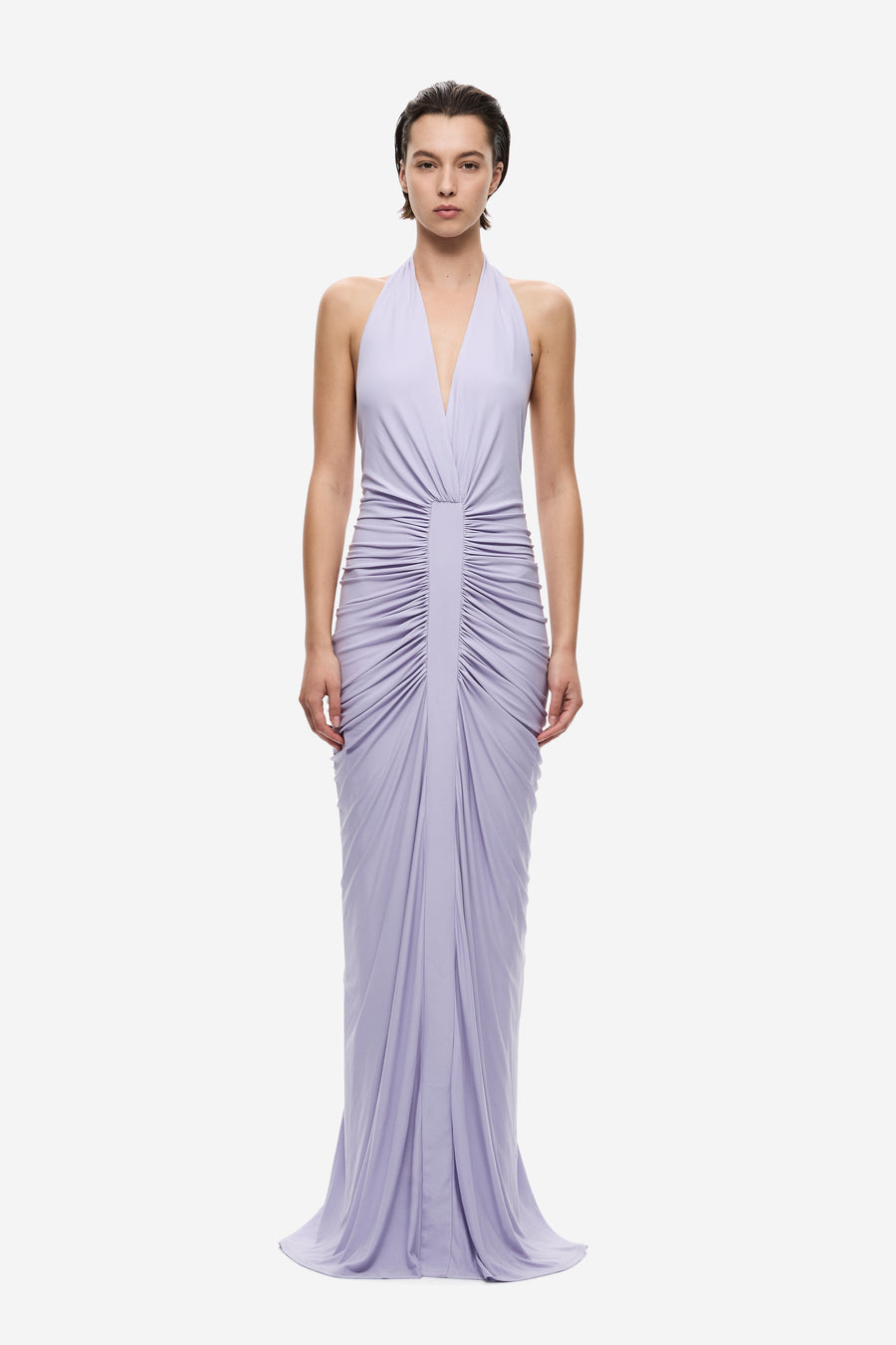 THE VENUS GATHERED CUPRO DRESS