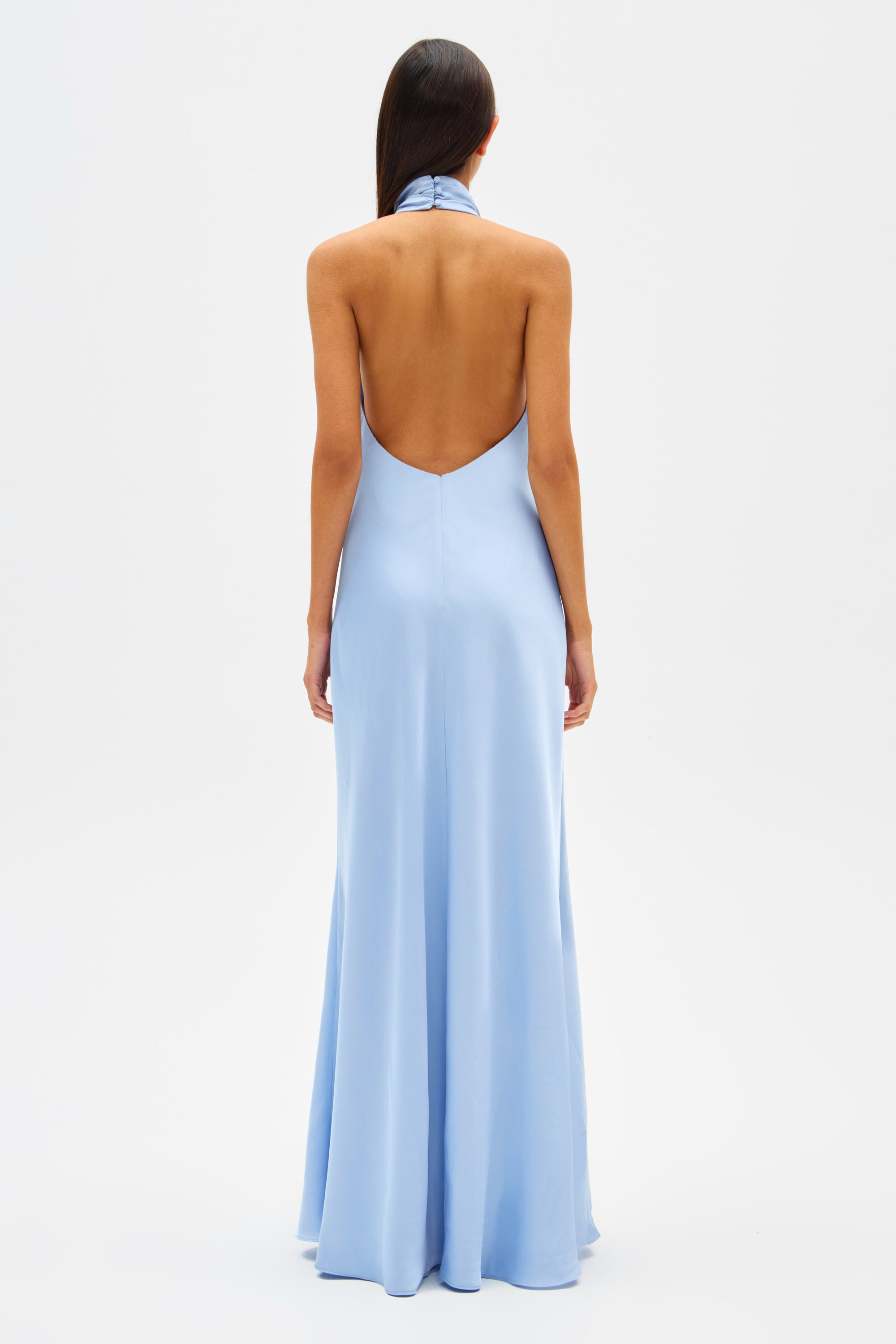 esme high neck satin dress BHLDN Esme High Neck Satin Dress Color: Navy blue /