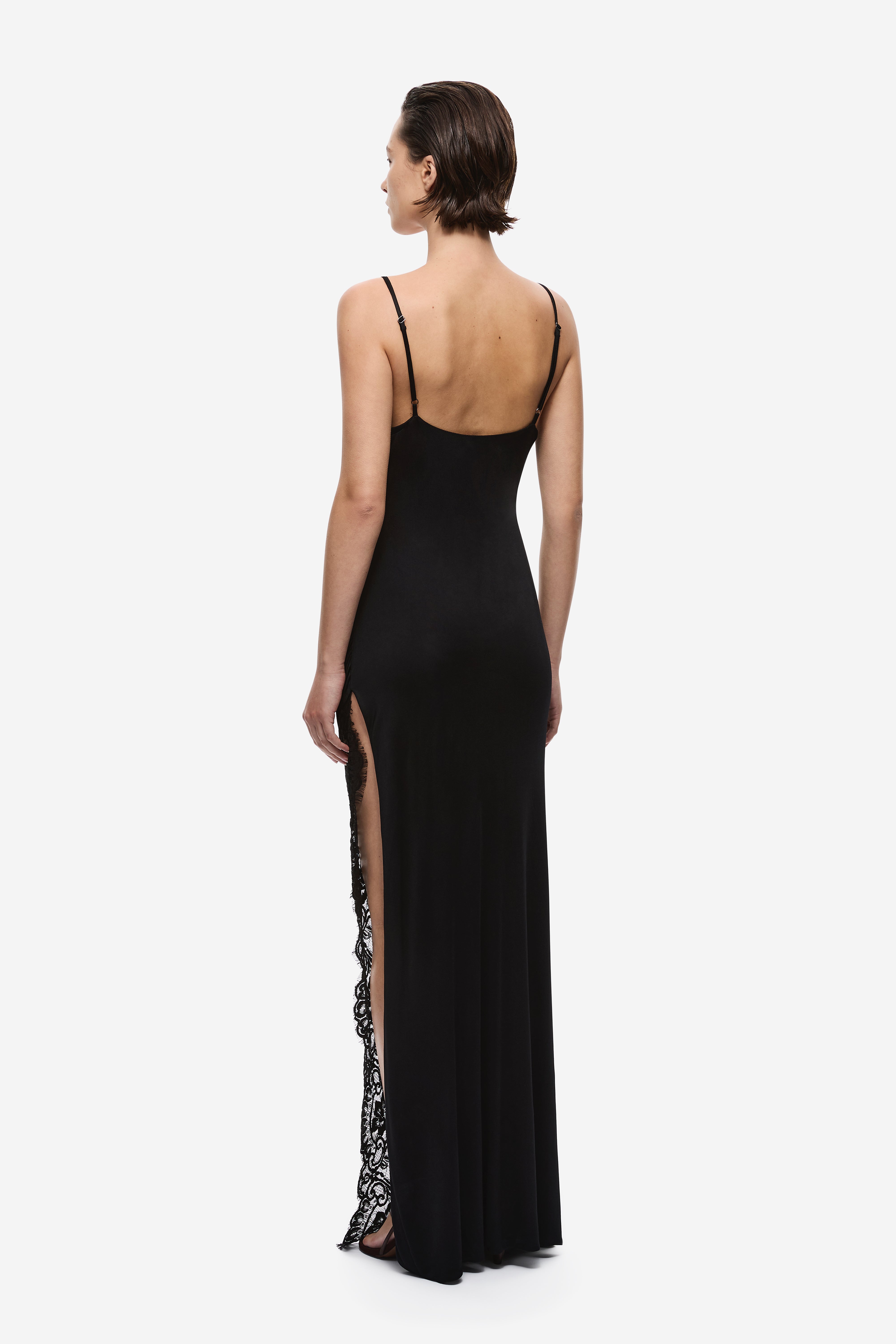 THE LACE TRIM JERSEY DRESS