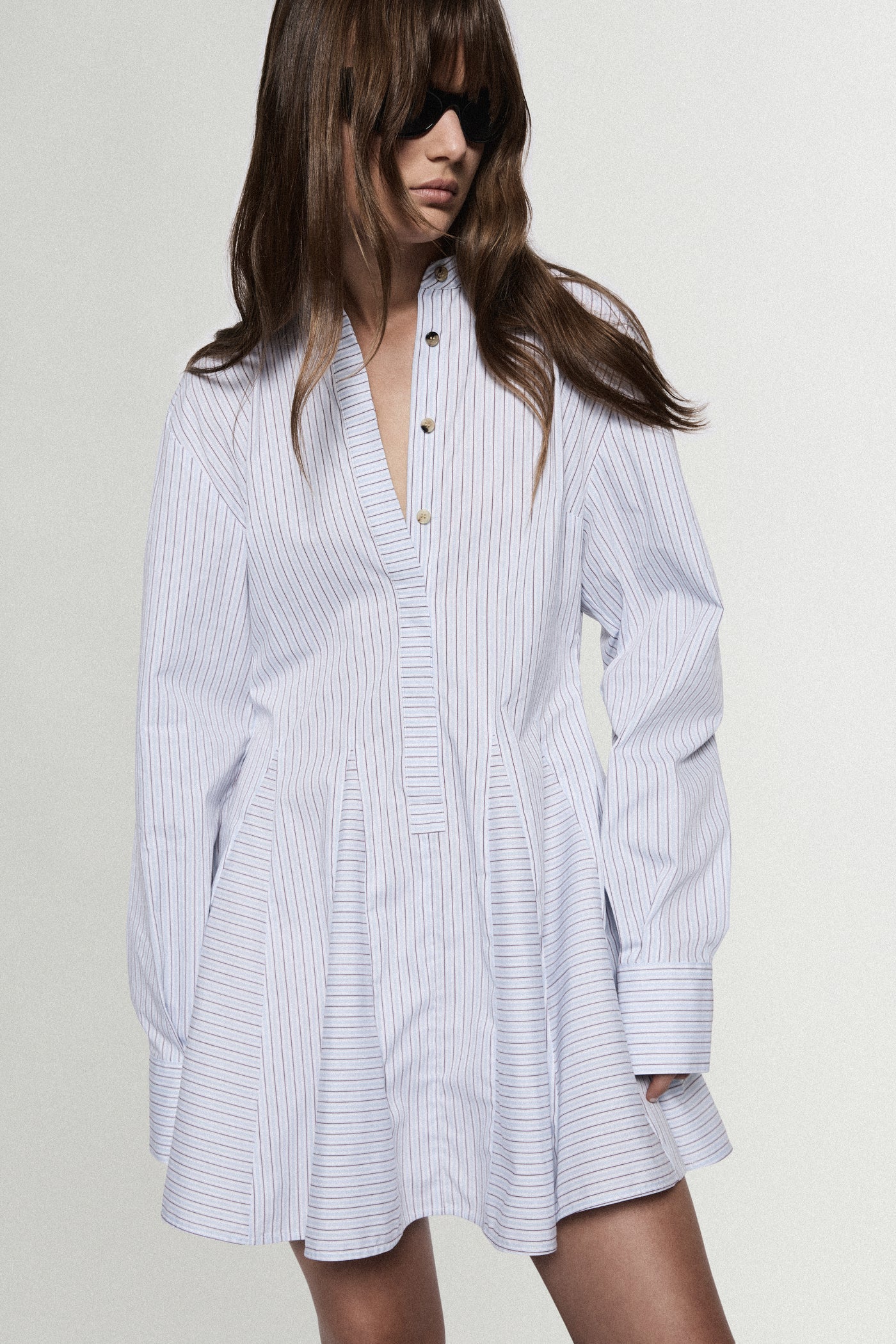 COTTON STRIPE MINI DRESS