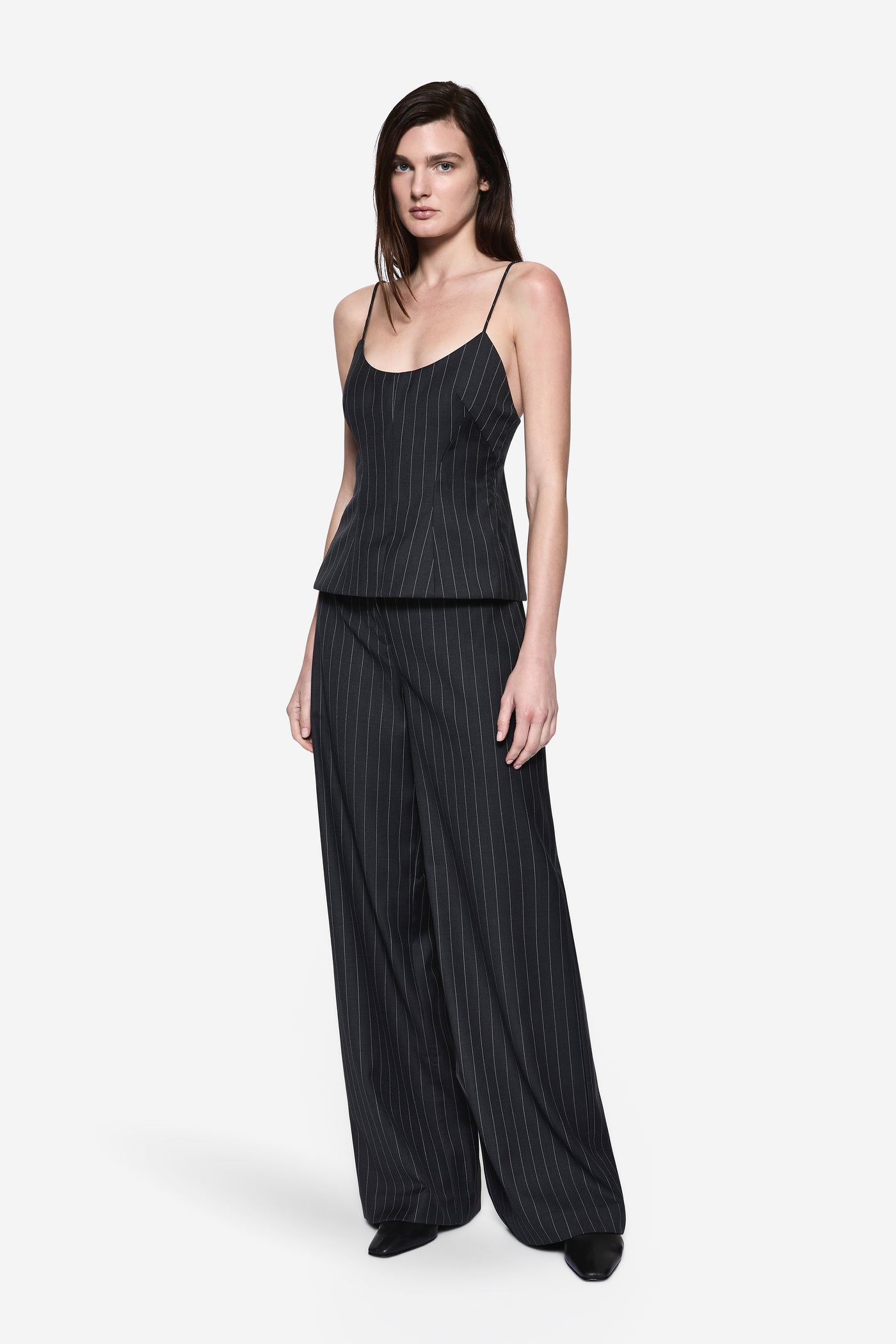 PINSTRIPE WOOL CAMI TOP