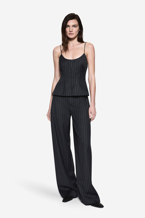 PINSTRIPE WOOL CAMI TOP