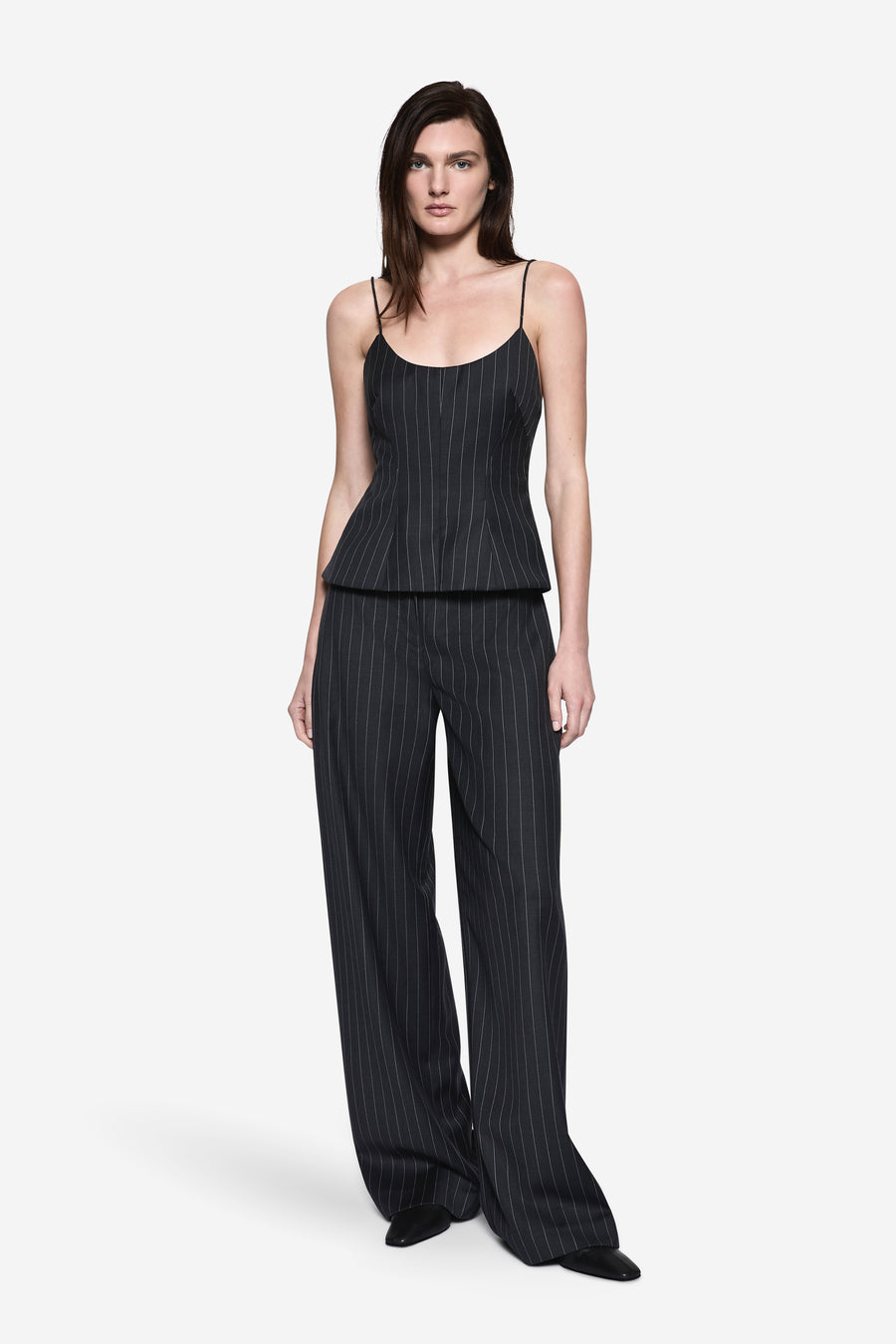 PINSTRIPE WOOL CAMI TOP
