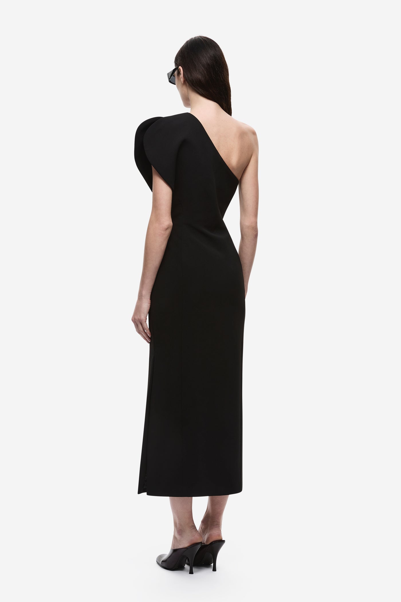 THE SCULPTED ONE SHOULDER MIDI DRESS