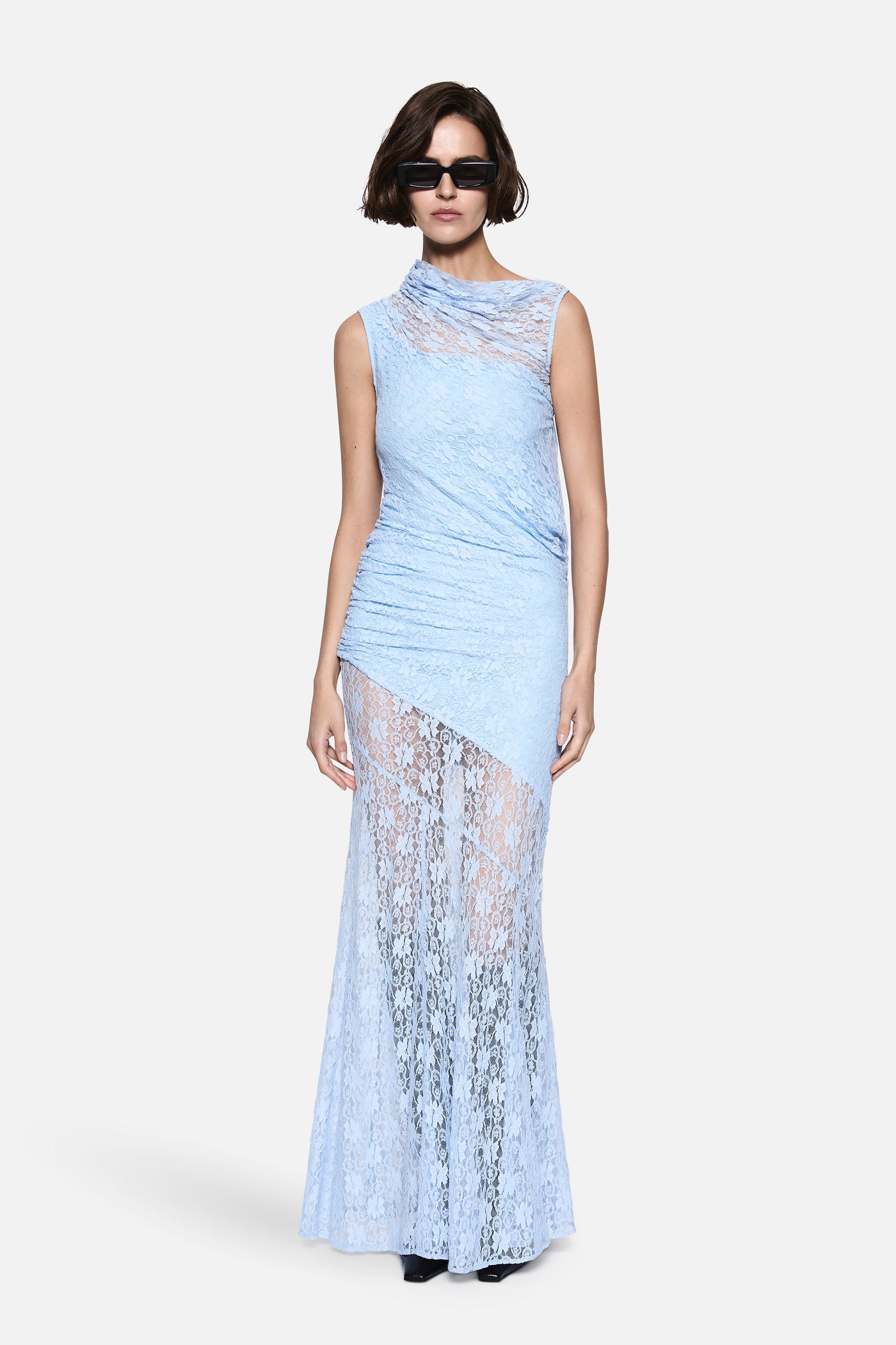 LACE DRAPE DRESS
