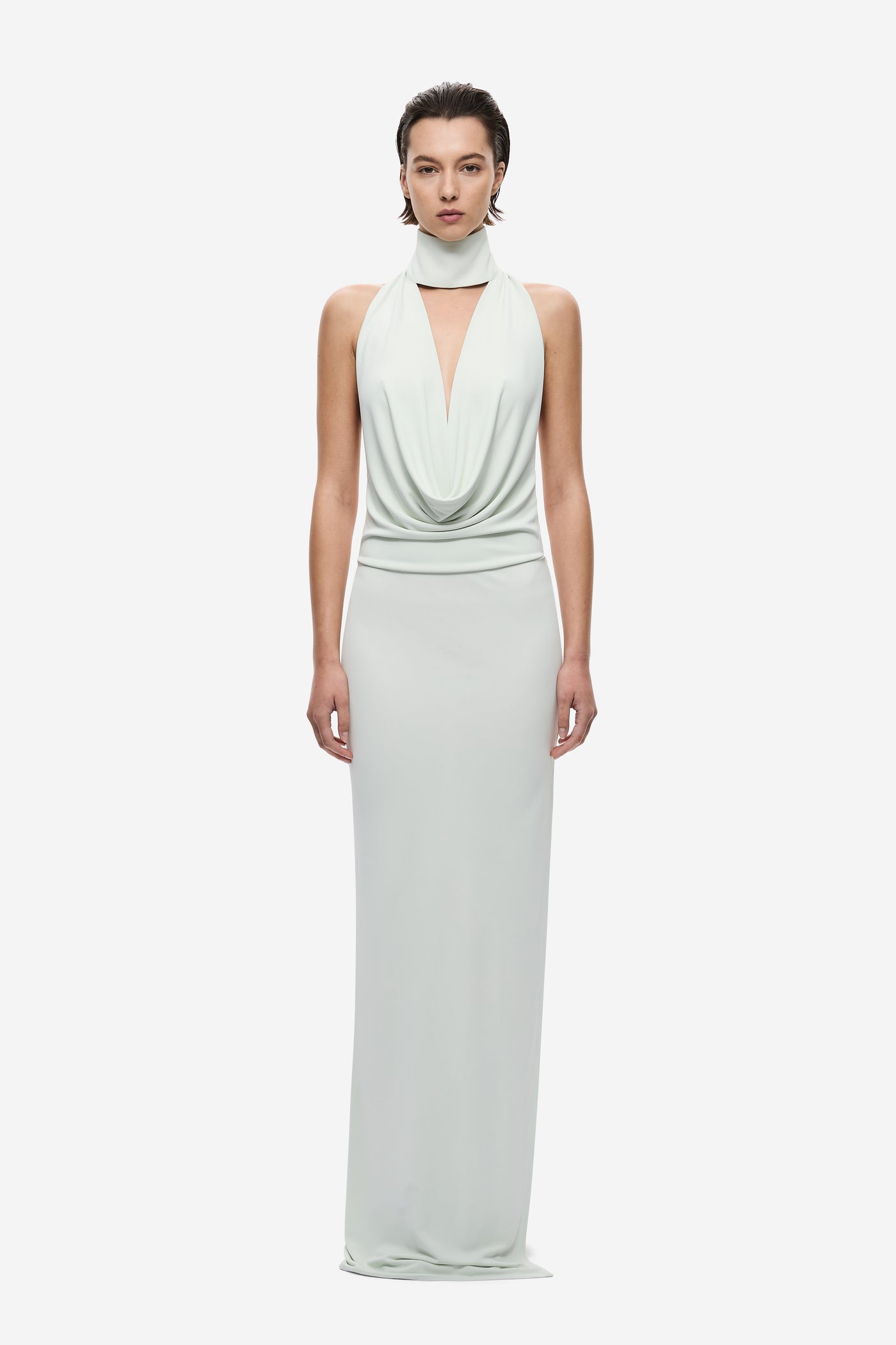 THE COWL NECK JERSEY DRESS