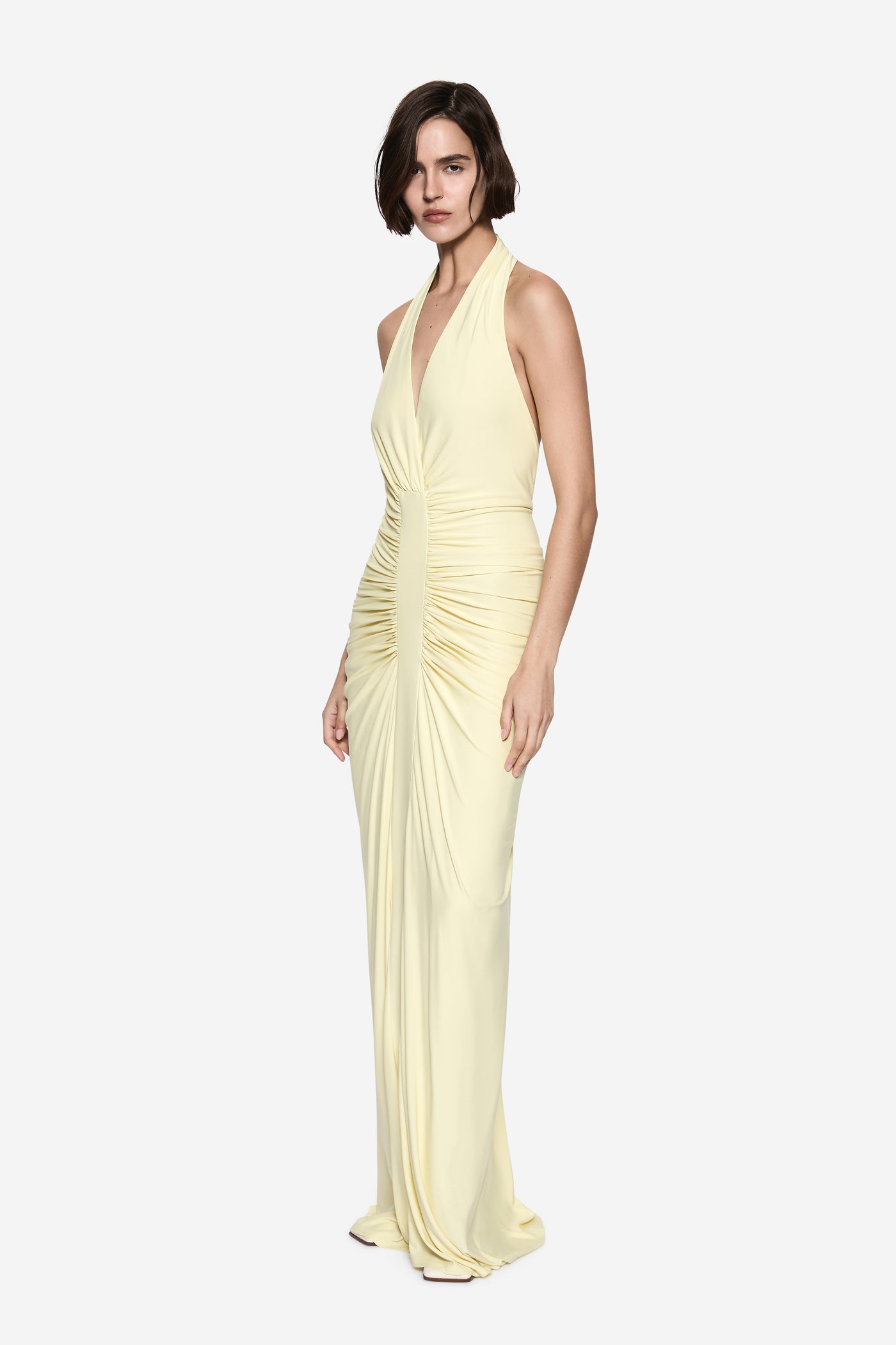 THE VENUS  GATHERED CUPRO DRESS