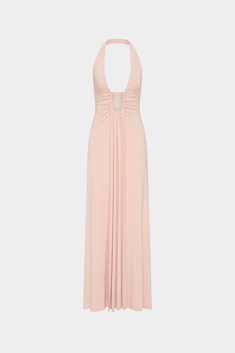 THE JENNIFER CUPRO DRESS-DUSTY PINK / M