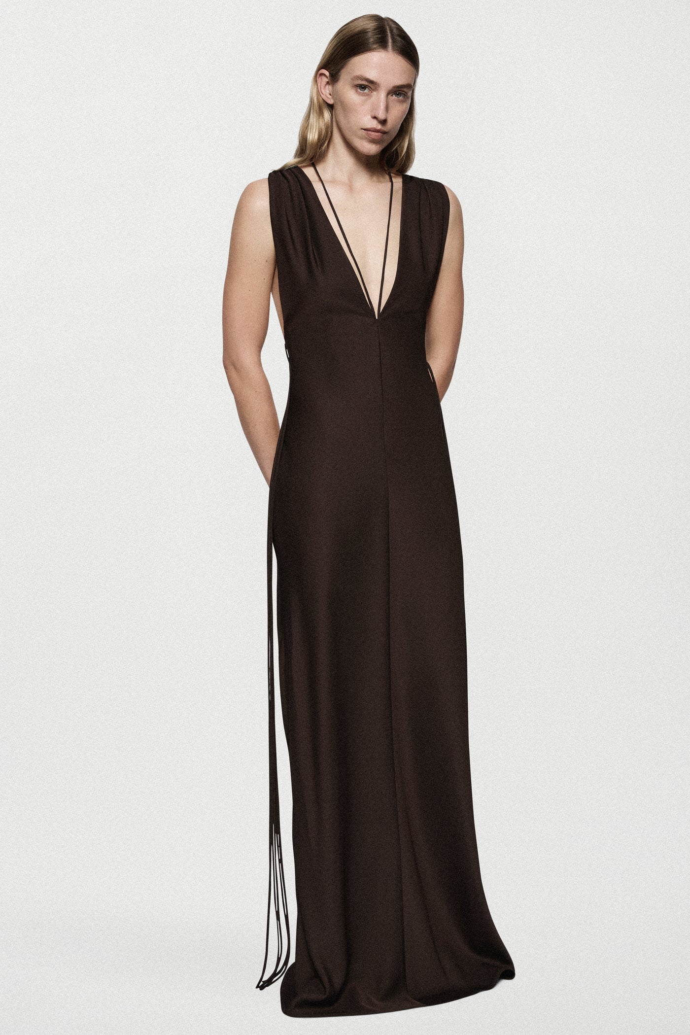 SATIN PLUNGE GOWN