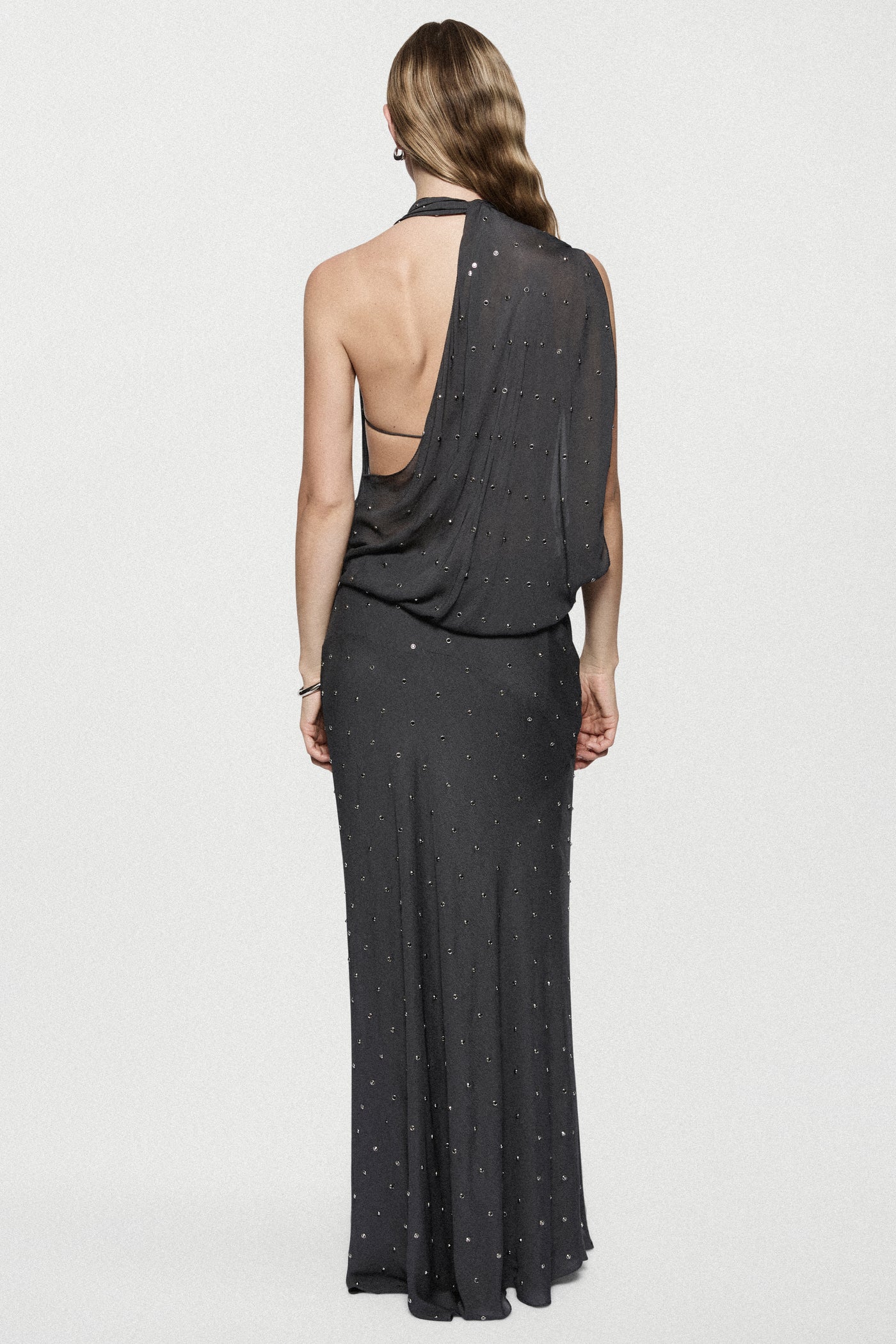 RHINESTONE COWL GOWN