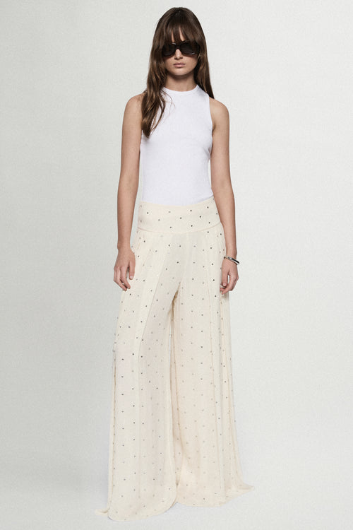 RHINESTONE PALAZZO PANT