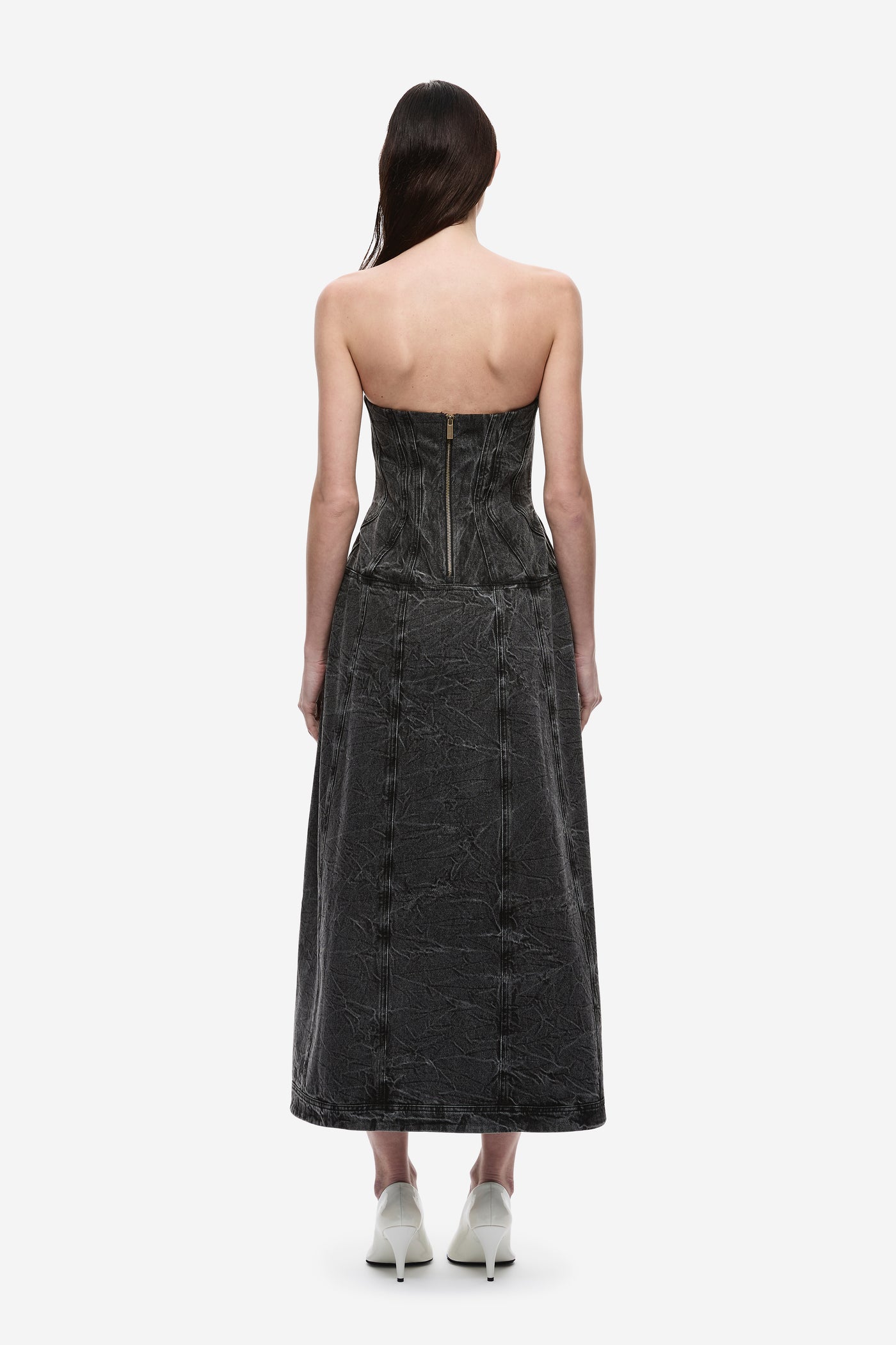THE SCULPTED DENIM MIDI DRESS