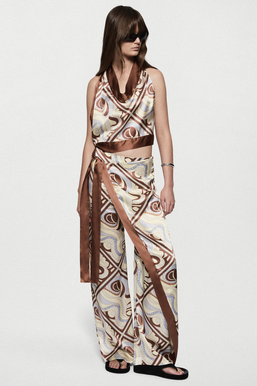 PRINTED SILK TROUSER