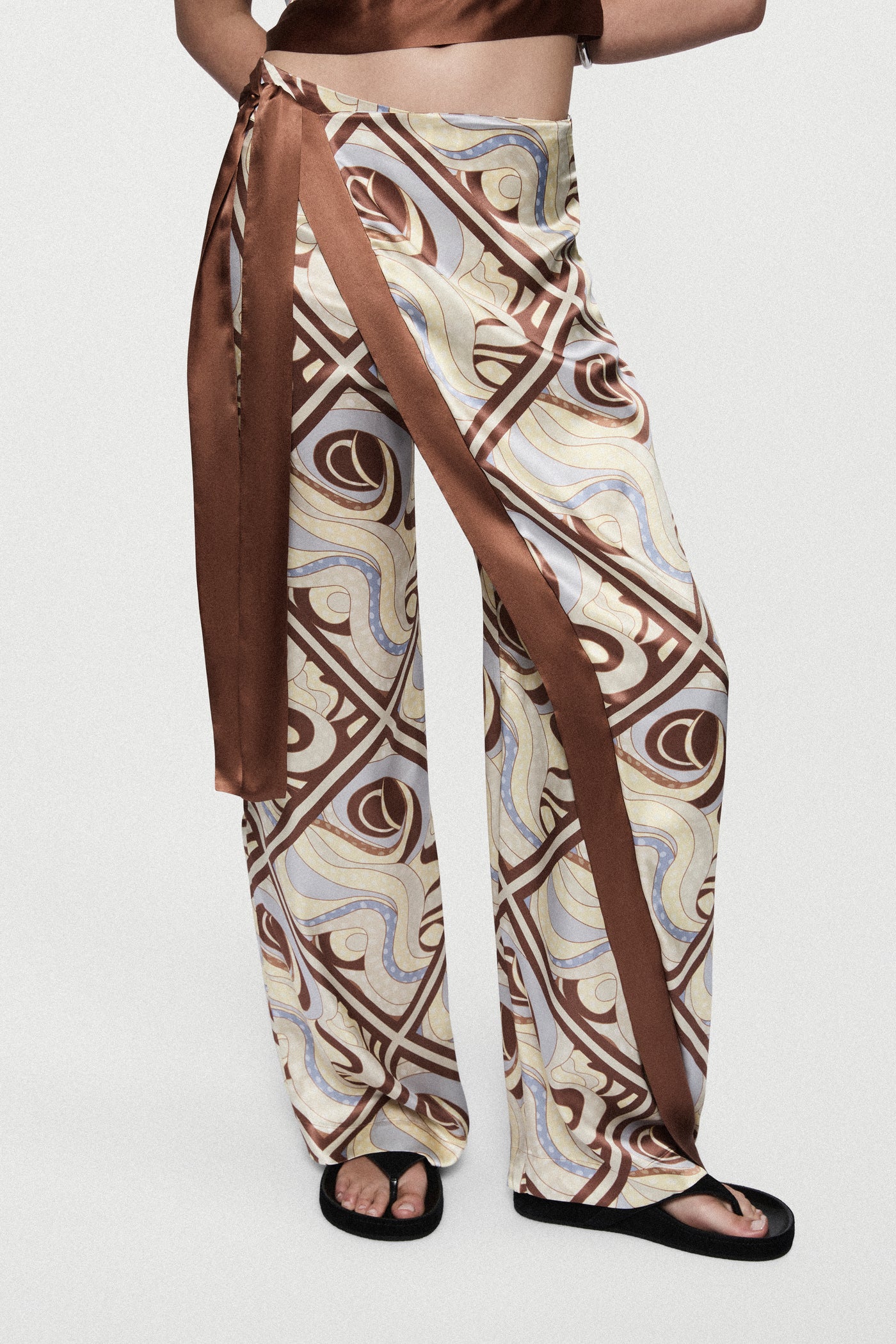 PRINTED SILK TROUSER