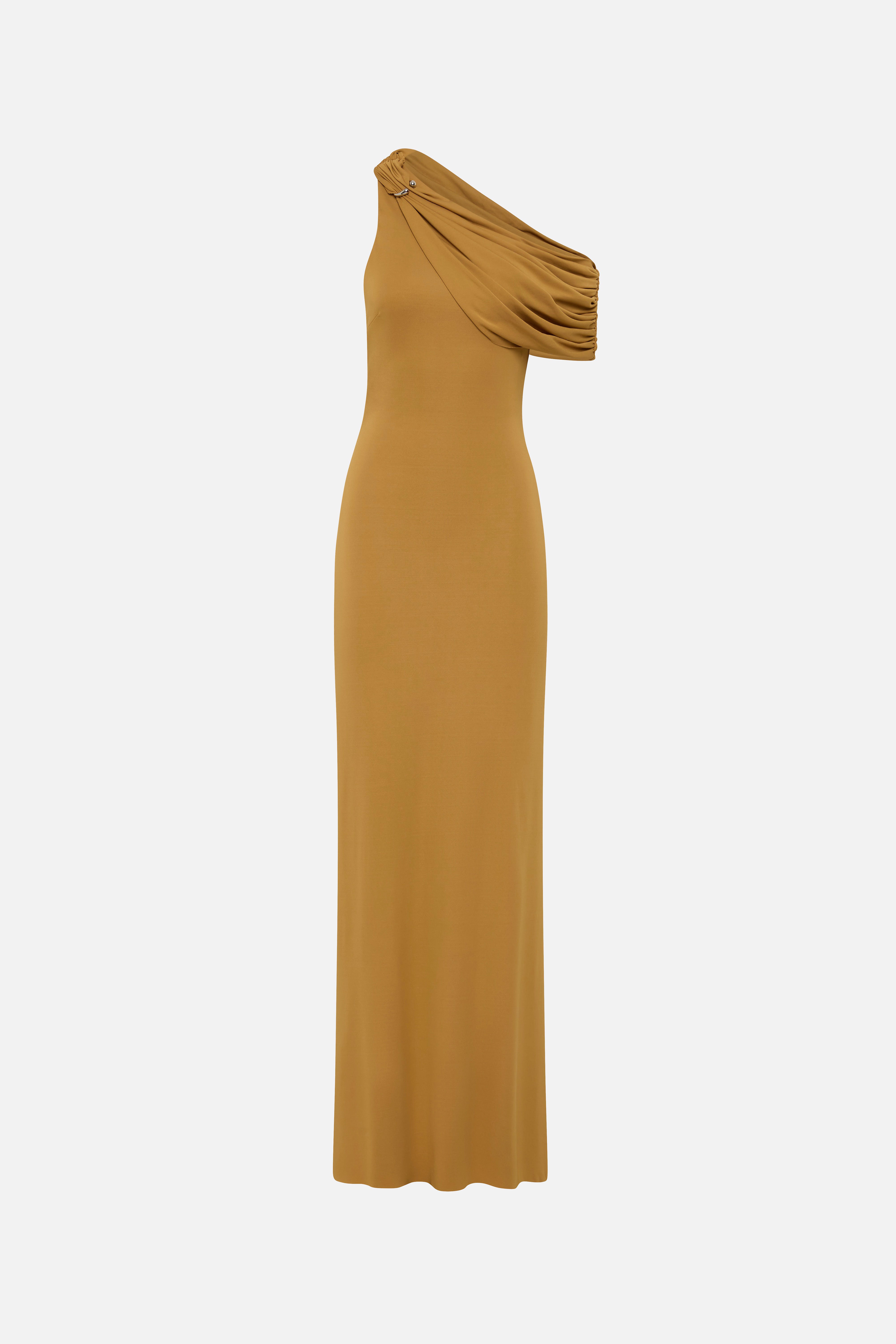 slim fit dress slacks Statement Queen Gold Chain Jersey Dress main image 0