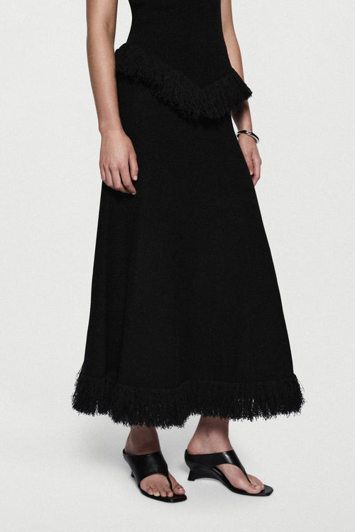 BOUCLE FRINGE SKIRT