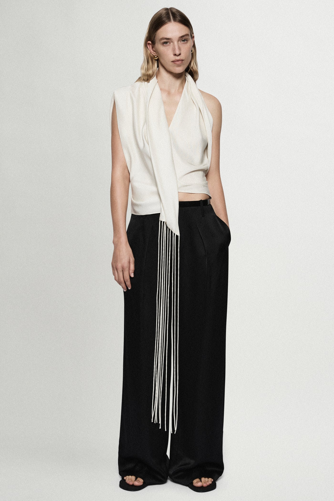 SATIN FRINGE TOP