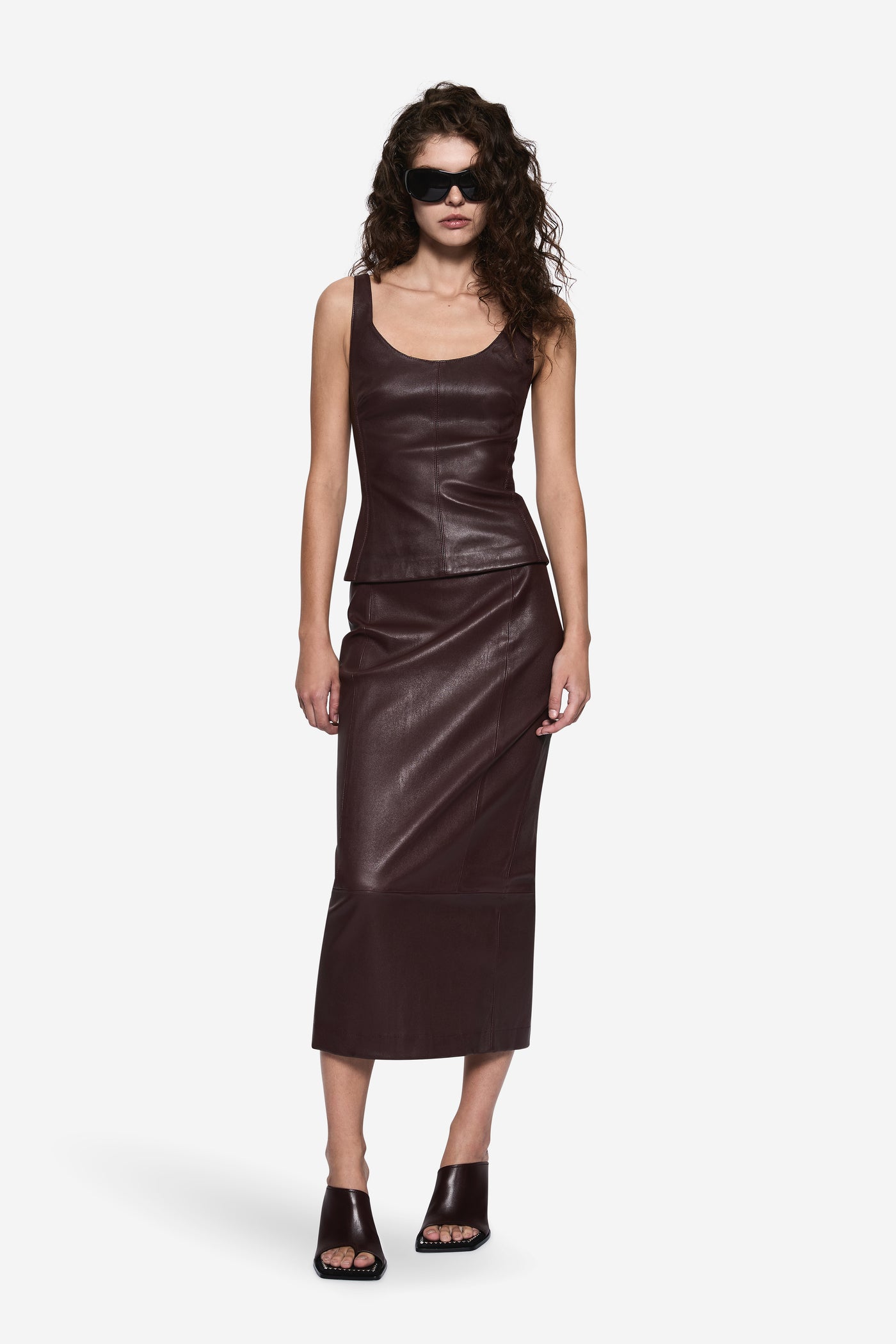 STRETCH LEATHER TOP