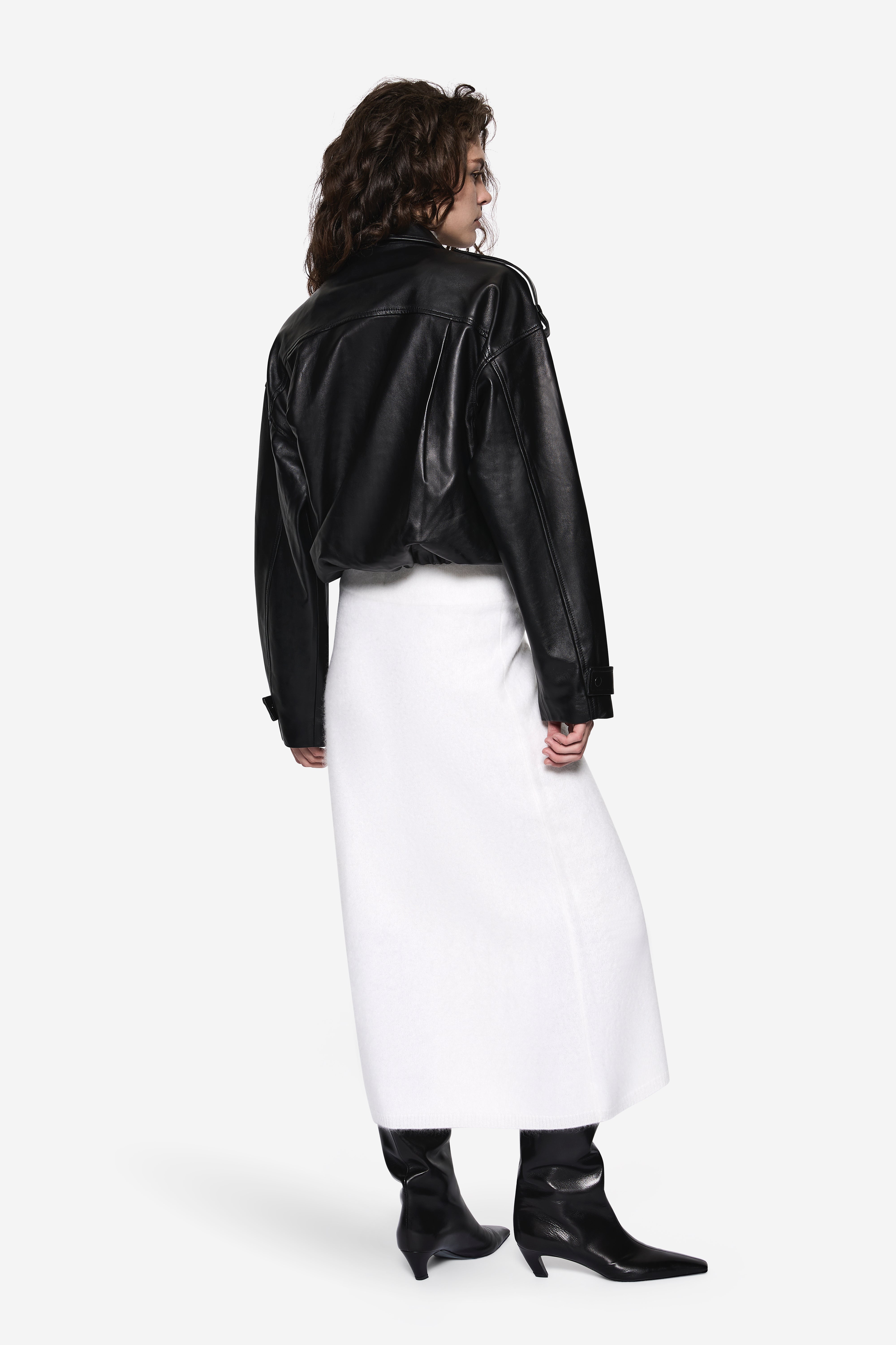 knee length dresses for ladies Misha Vegan Leather Guipure Midi Dress main image 0
