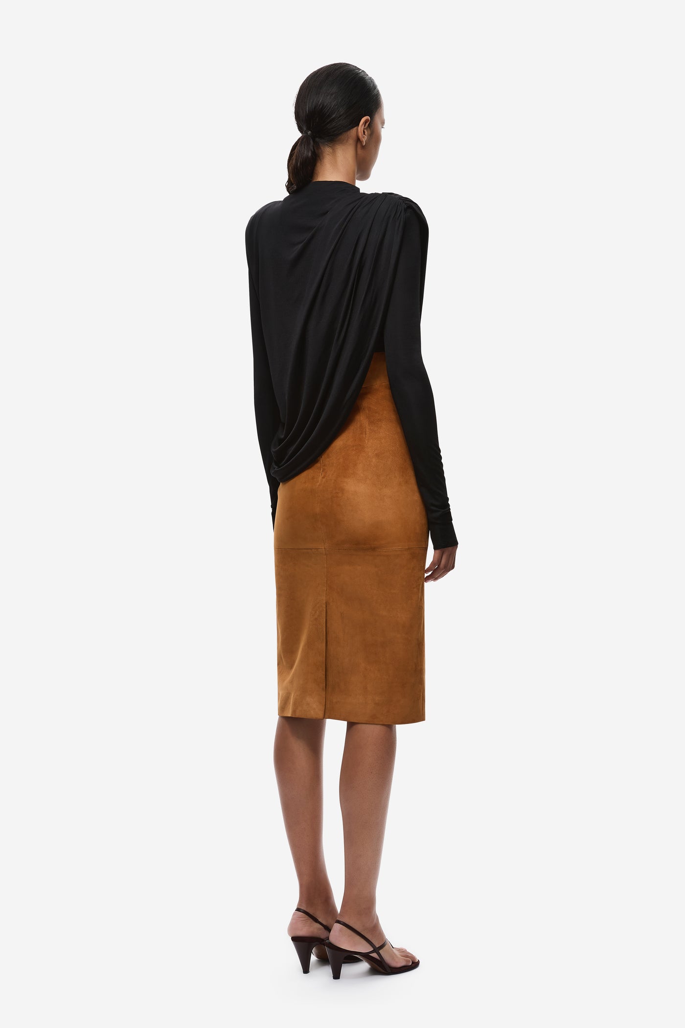THE DRAPED SHEEN JERSEY TOP